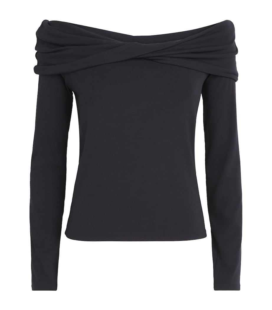 PAIGE Womens Off-The-Shoulder Aaliyah Top Black Image 1