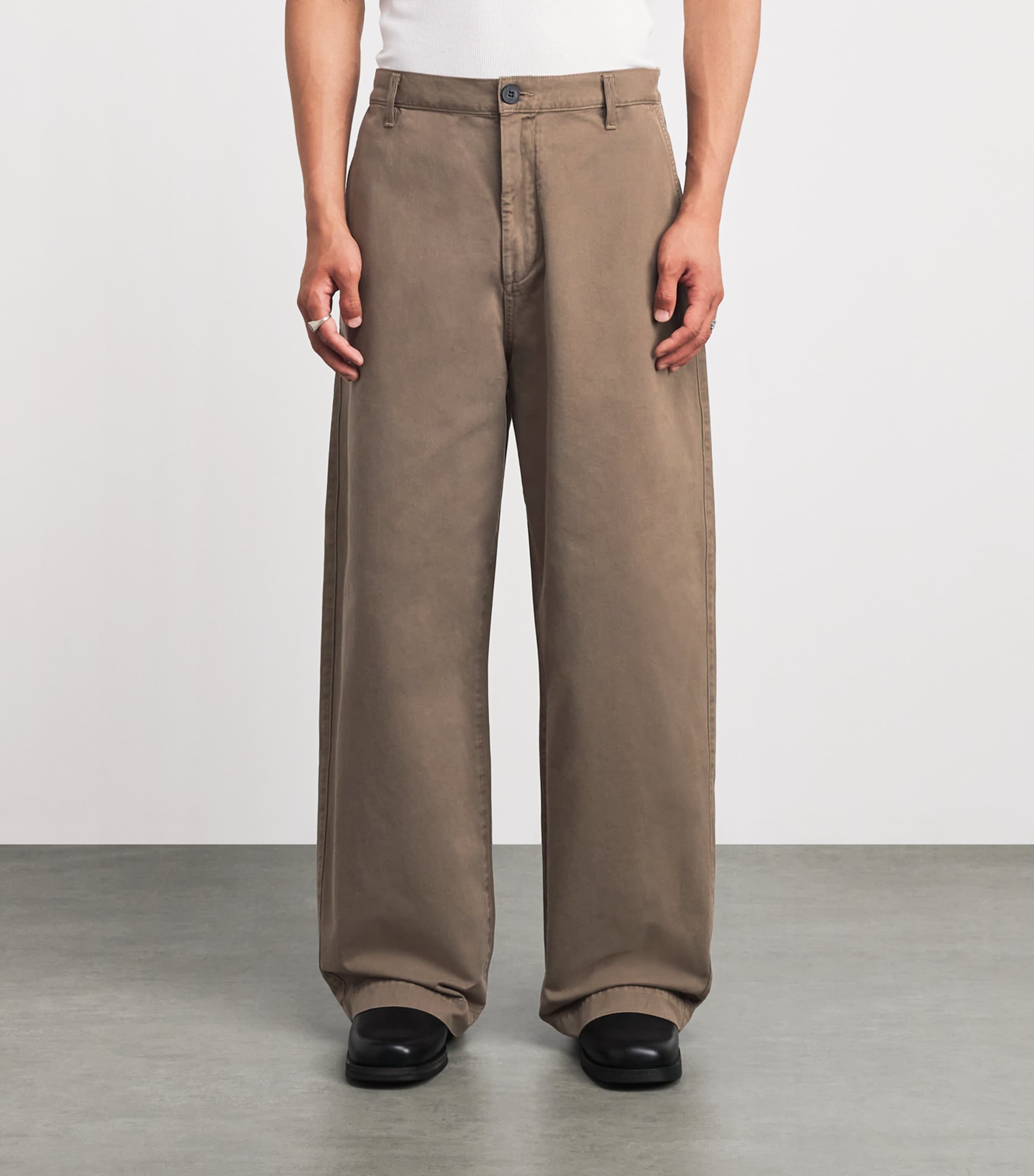 AGOLDE Mens Cotton Warrick Relaxed Trousers Rockwell Image 4