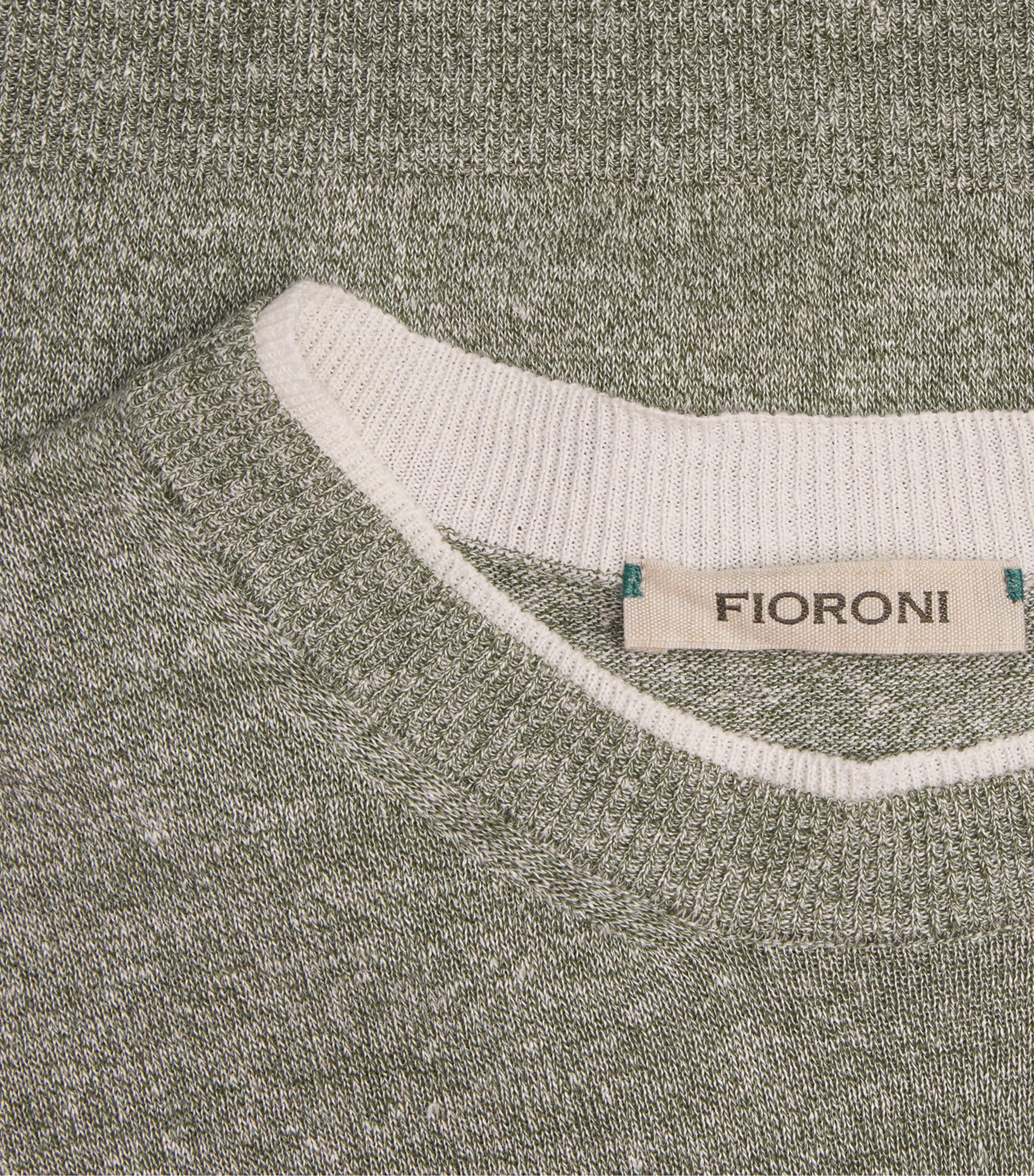 Fioroni Cashmere Mens Linen-Cotton T-Shirt Verde Image 6