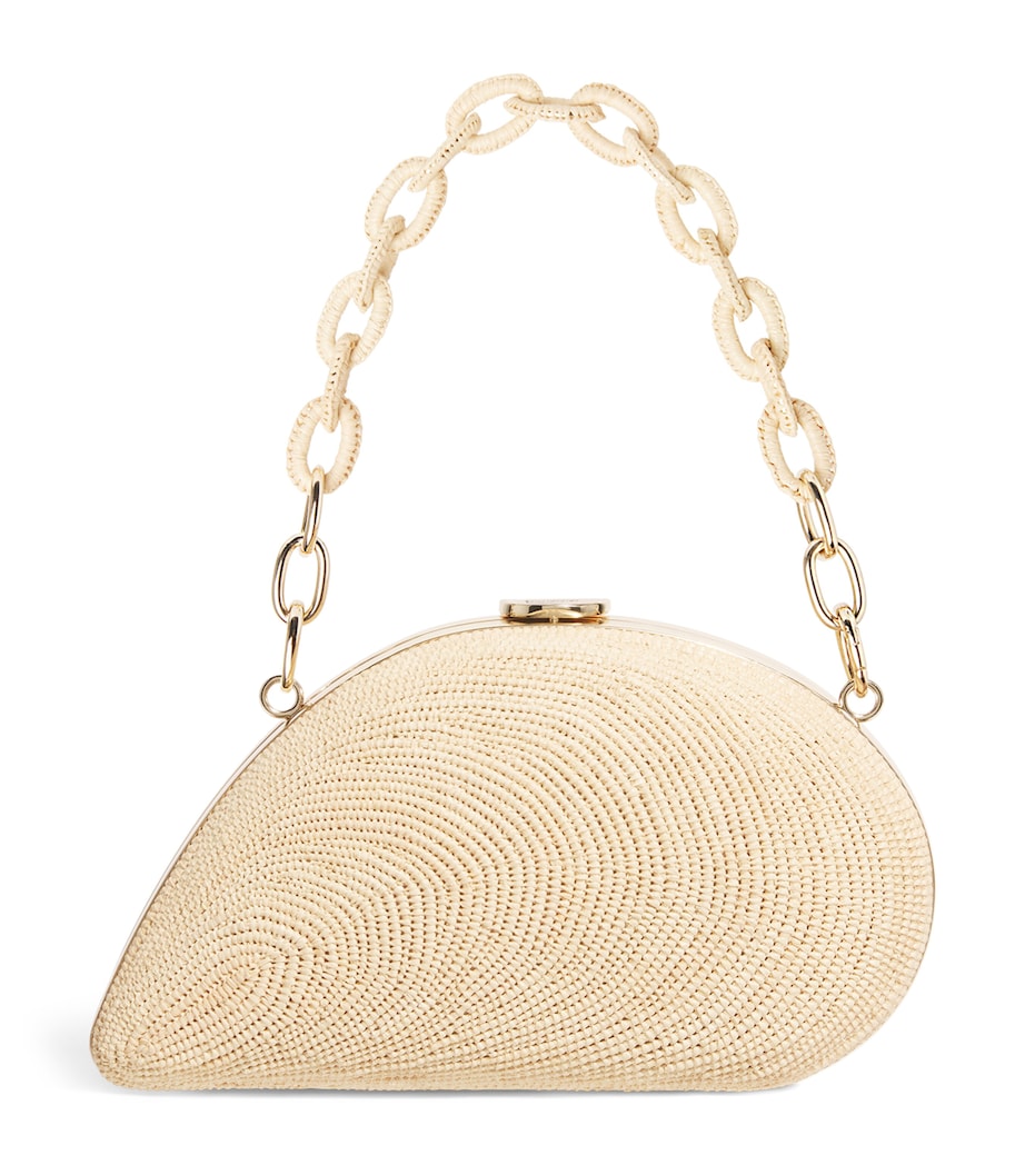 Raffia Bridget Oyster Shell Clutch Bag RAFFIA Image 1