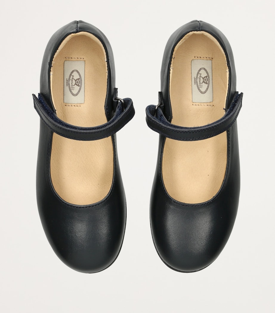 papouelli Leather Maddie Mary Janes Navy Image 4