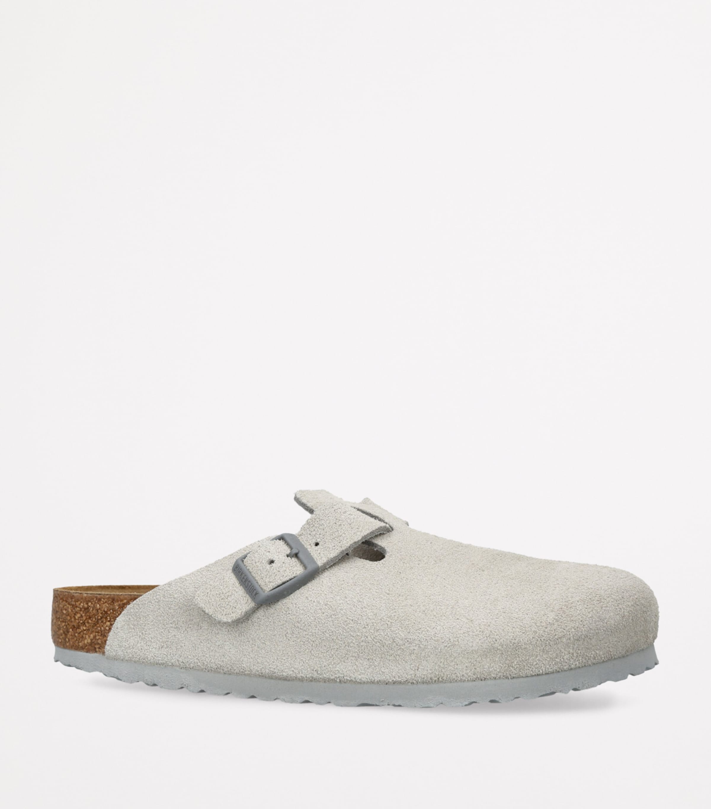 Birkenstock Suede Boston Clogs Grey Image 3