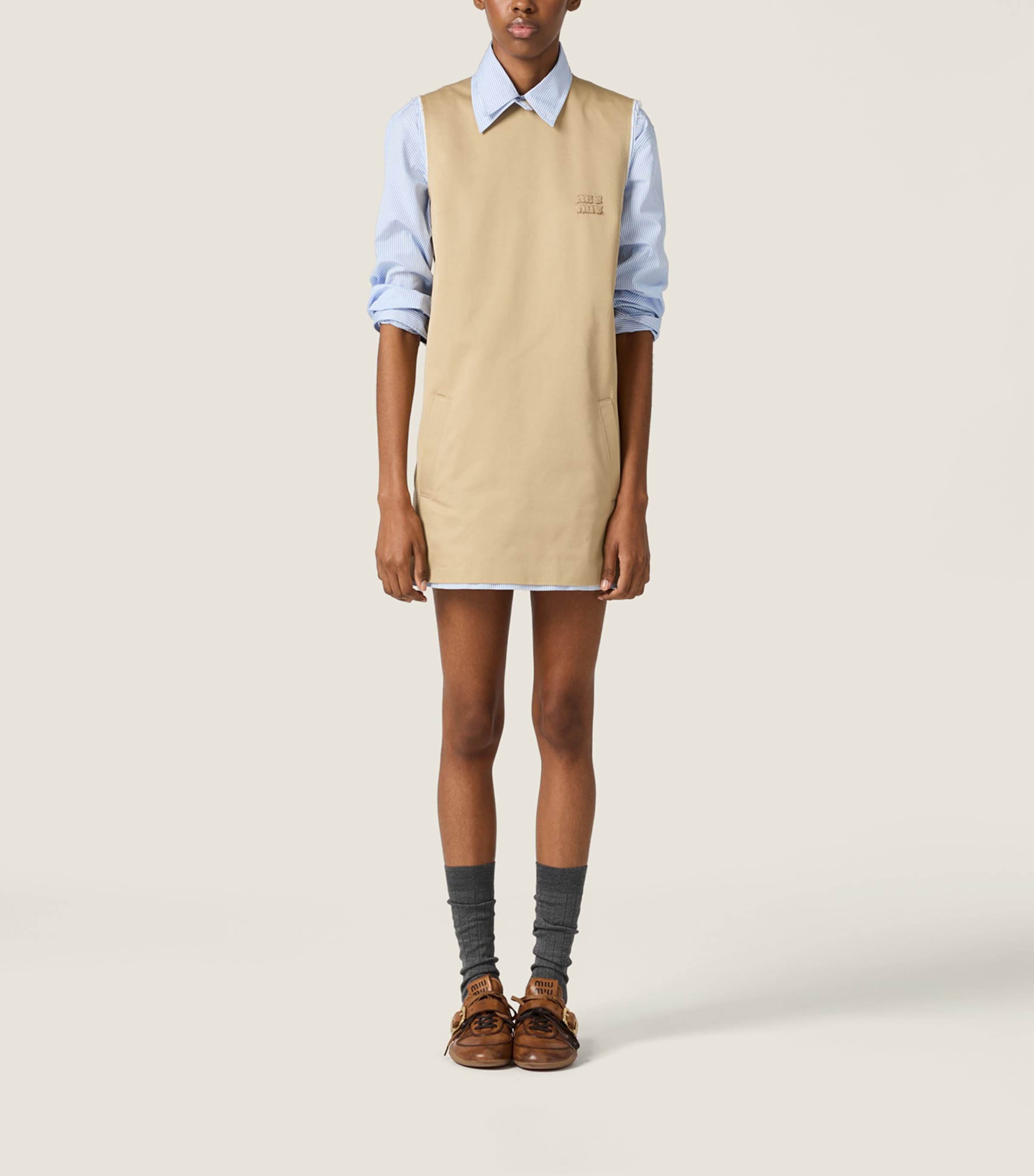 Miu Miu Womens Cotton Chino Mini Dress Image 2