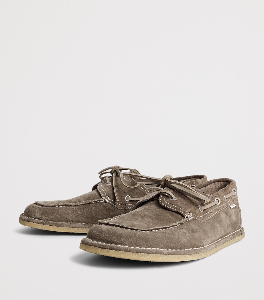 AMI Paris Suede Boat Shoes Carbone Image 3