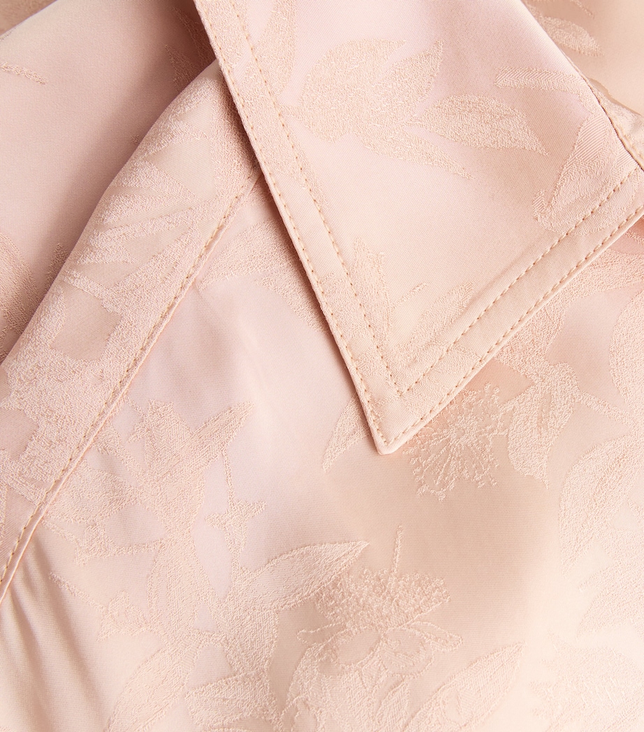 Satin Jacquard Pyjama-Style Shirt APRICOT / BLUSH Image 5