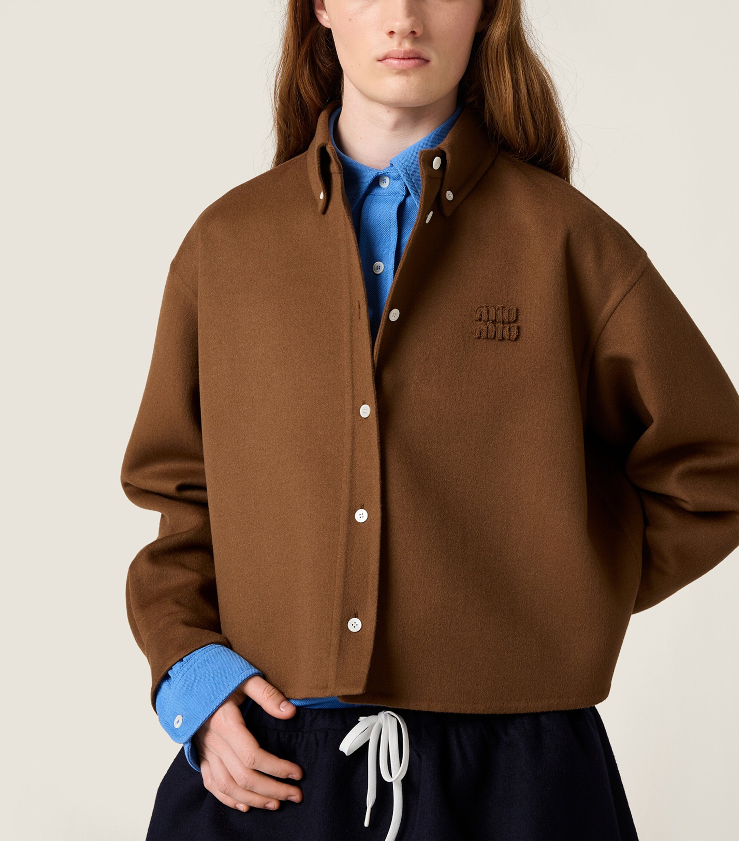 Wool-Cashmere Logo Shirt F0046 Image 6