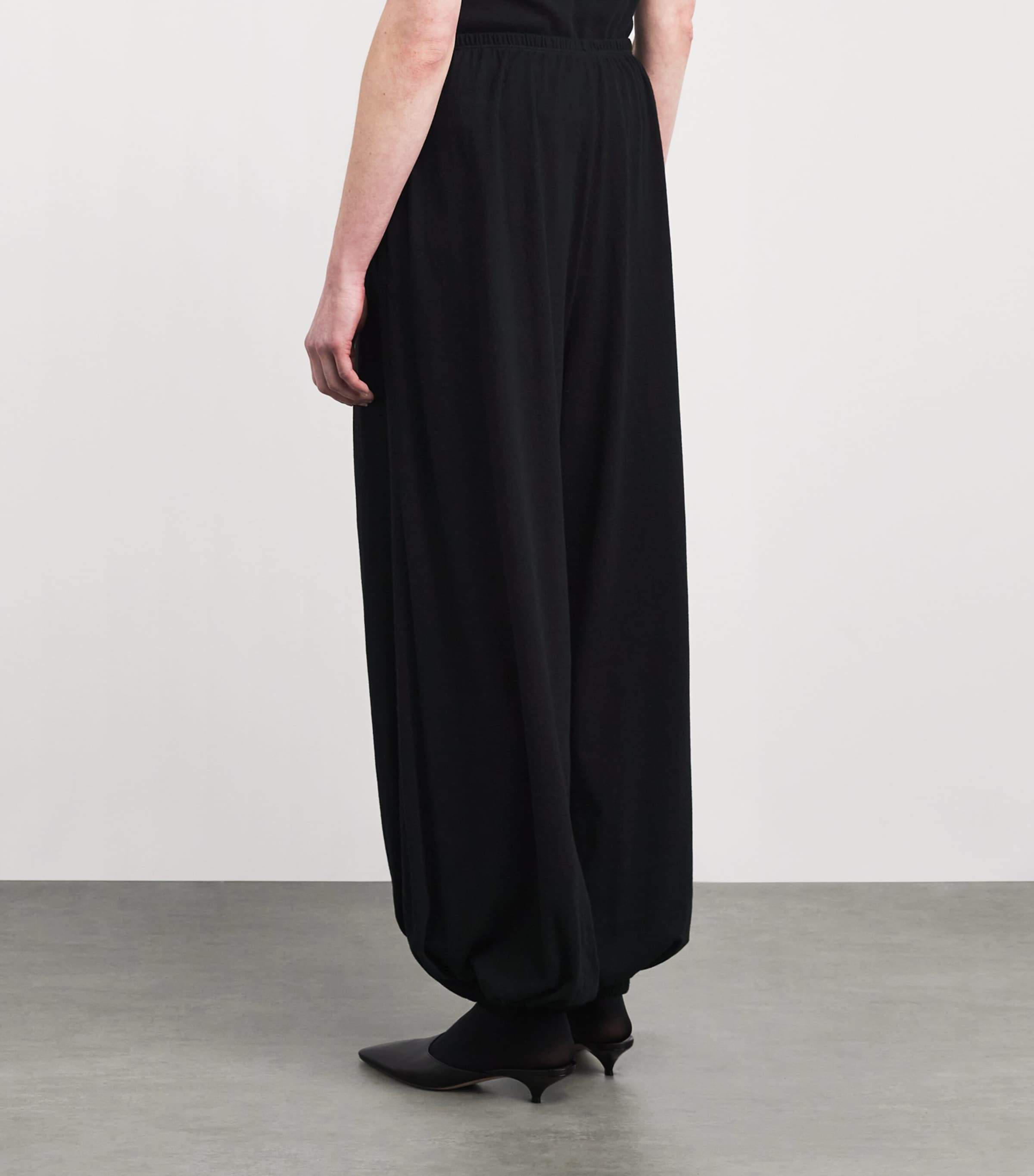 The Row Womens Fiamma Cotton-Silk-Cashmere Trousers Black Image 4