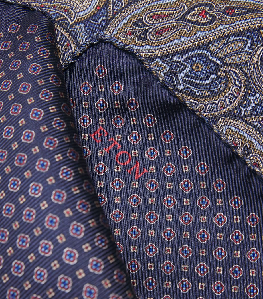 Silk Print Pocket Square 29 LIGHT GREY Image 3