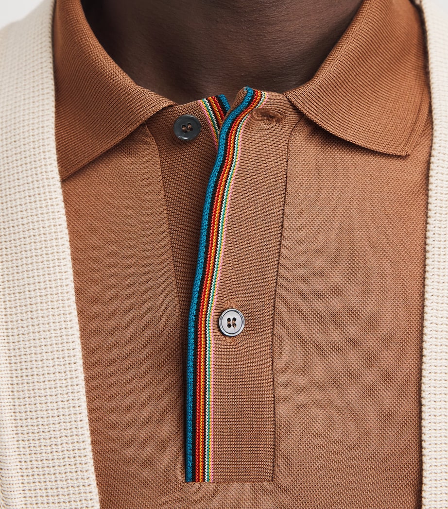 Paul Smith Mens Cotton Artist Stripe Polo Shirt Image 3
