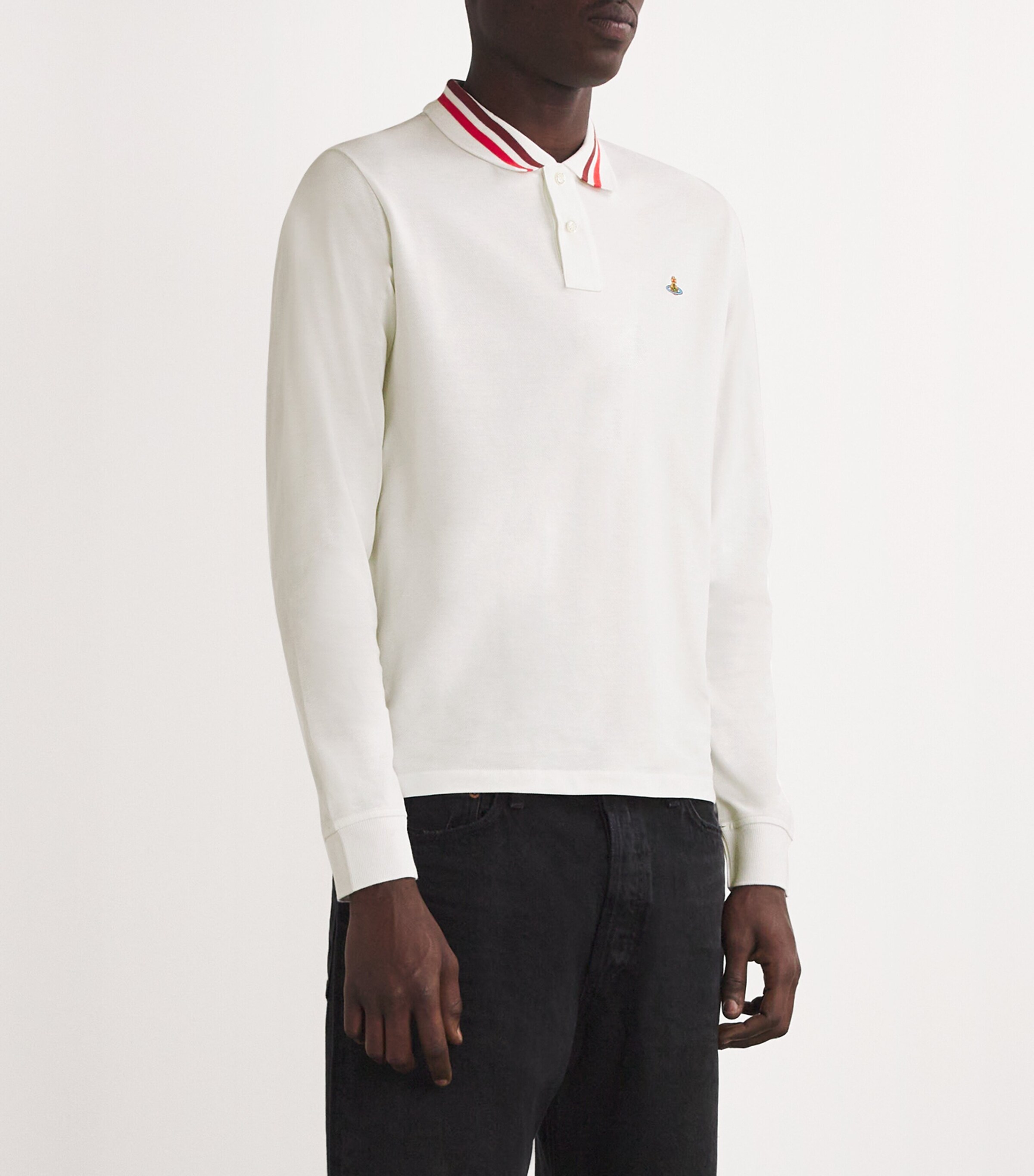 Vivienne Westwood Mens Cotton Orb Polo Shirt White Image 3
