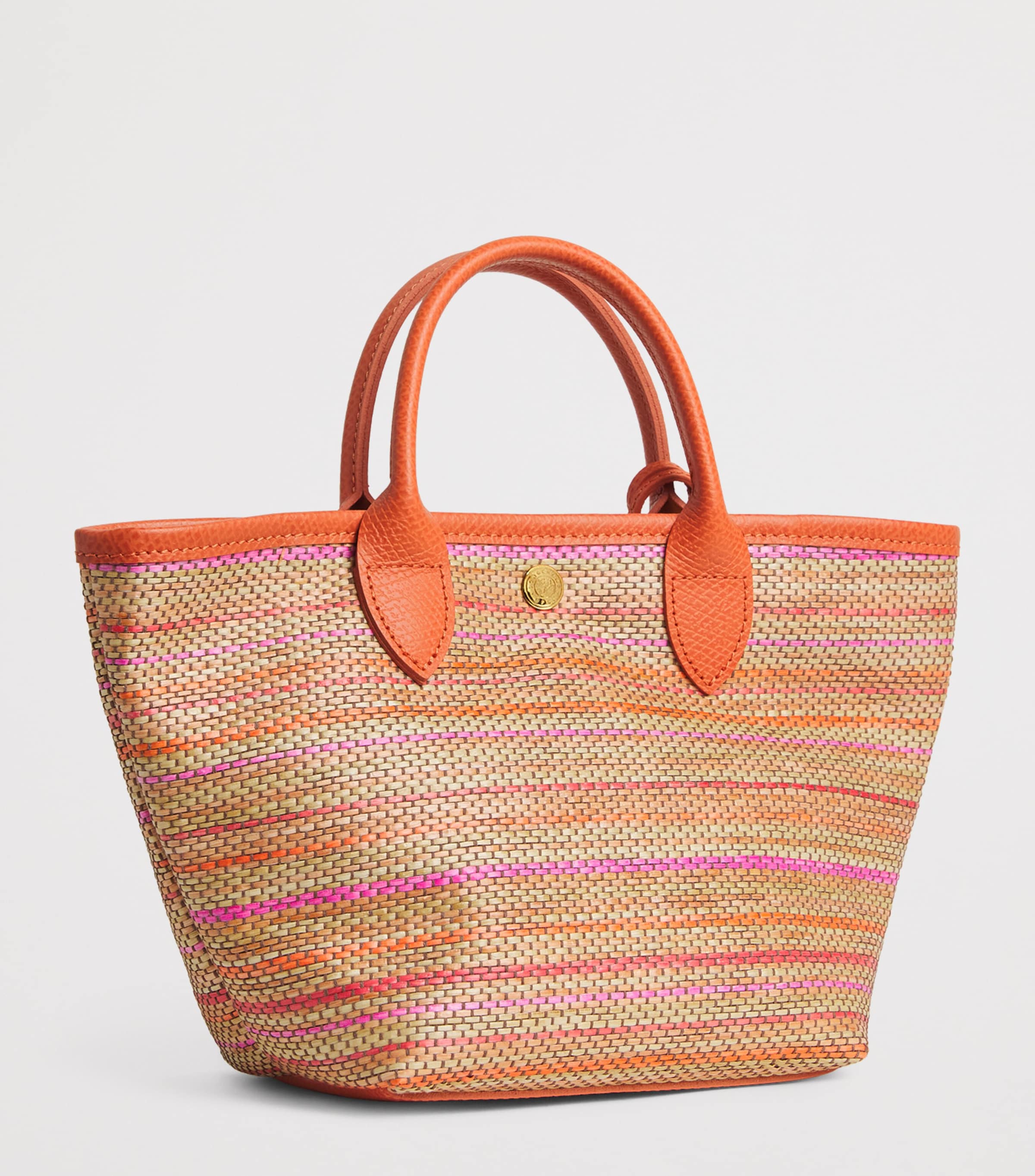 Longchamp Raffia Le Panier Pliage Cross-Body Bag Rainbow Image 3