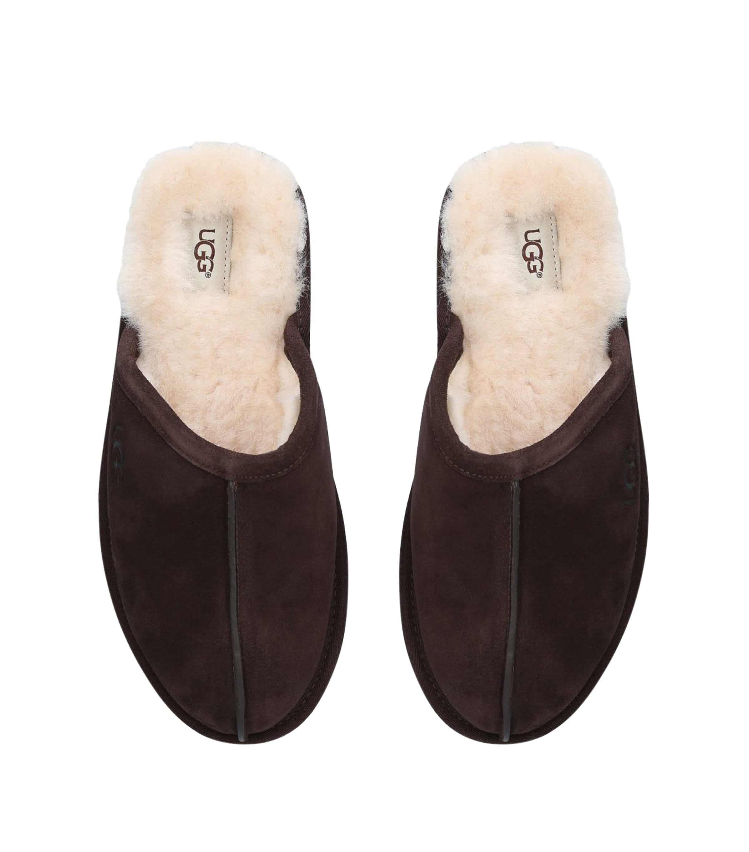 Suede Scuff Slippers DARK BROWN Image 3