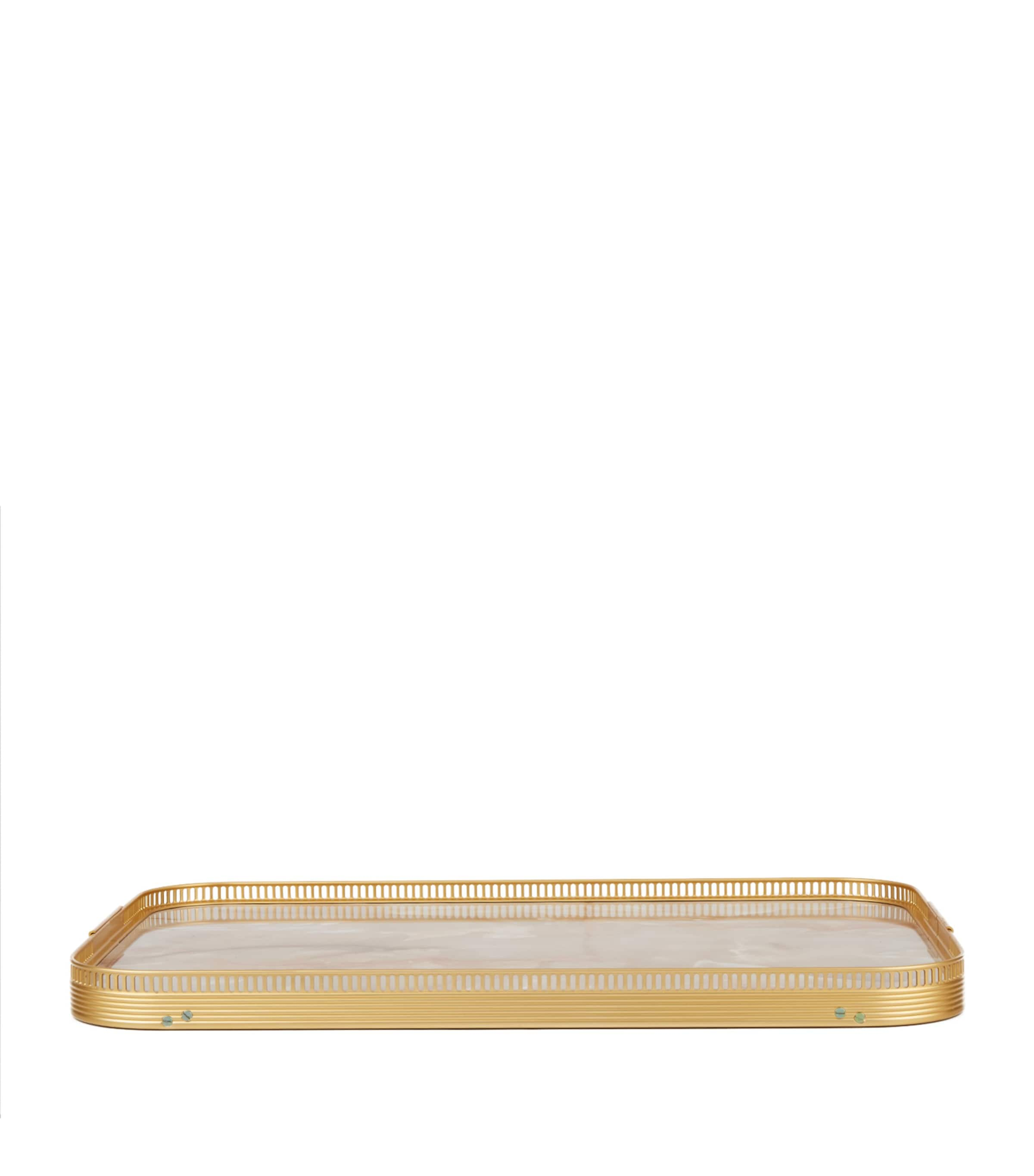 Kaymet Rubber Grip Bed Tray In Gold