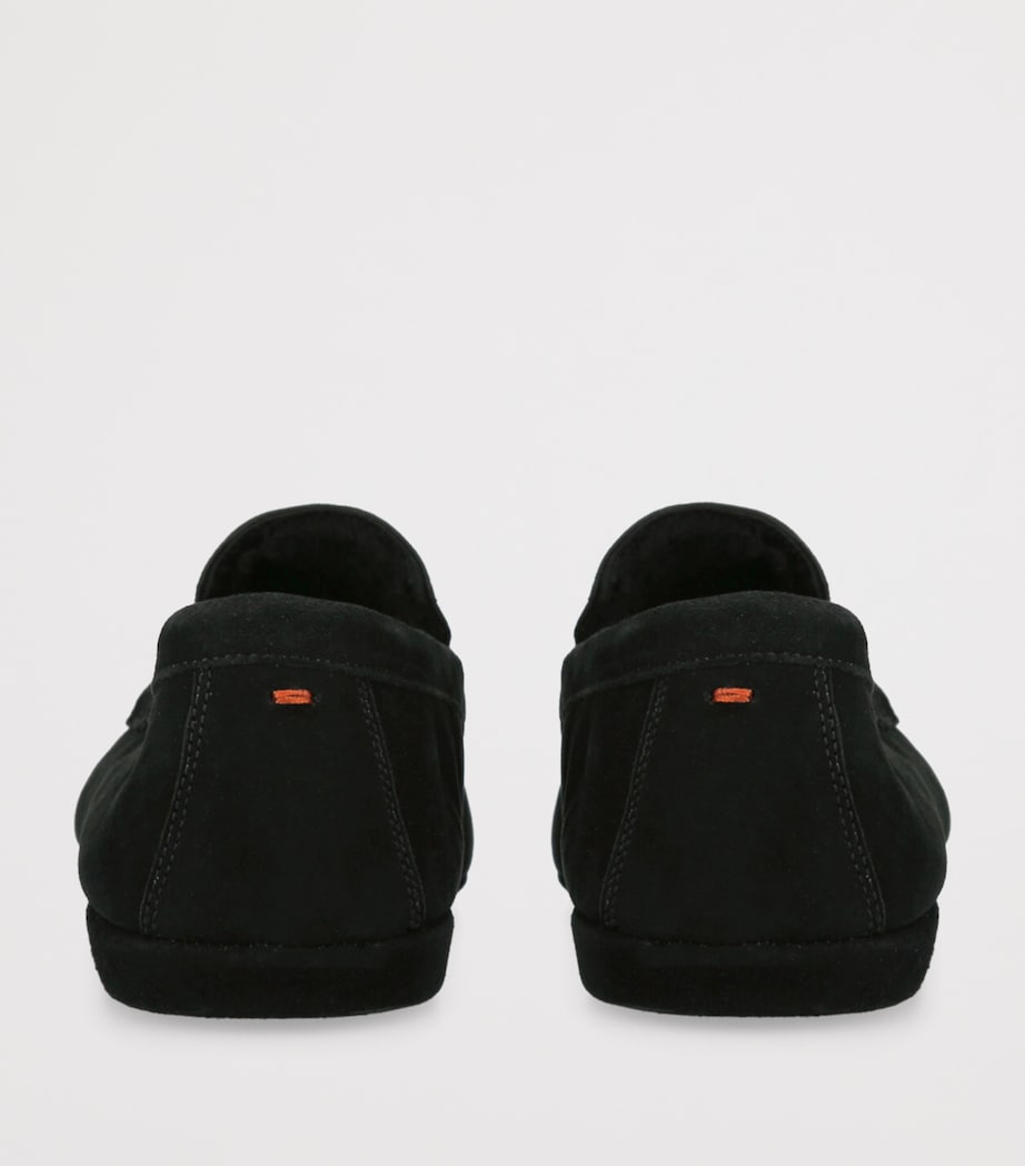 Santoni Suede Carlo Slippers Grey/dark Image 2