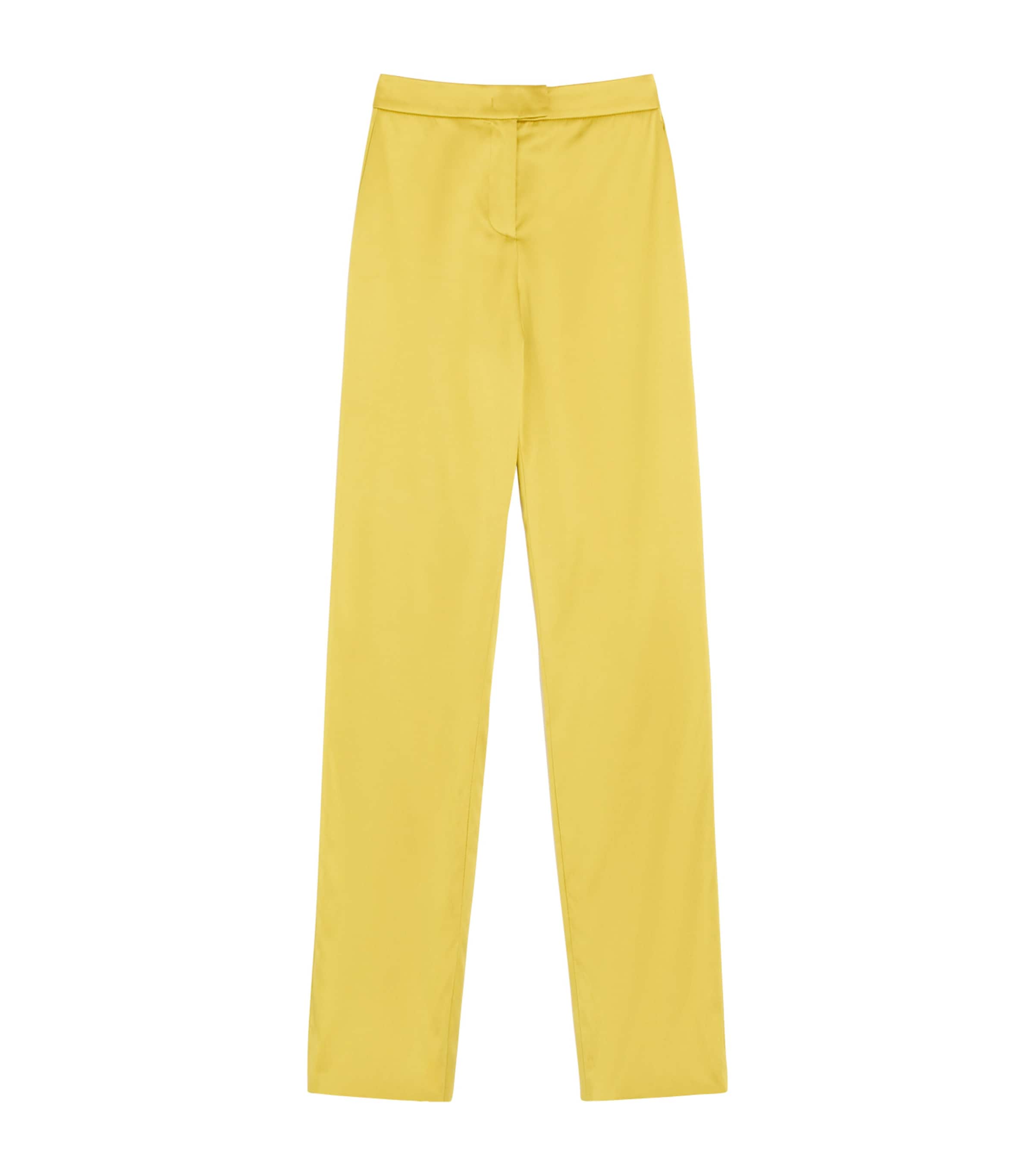 Silk-Blend Straight Trousers