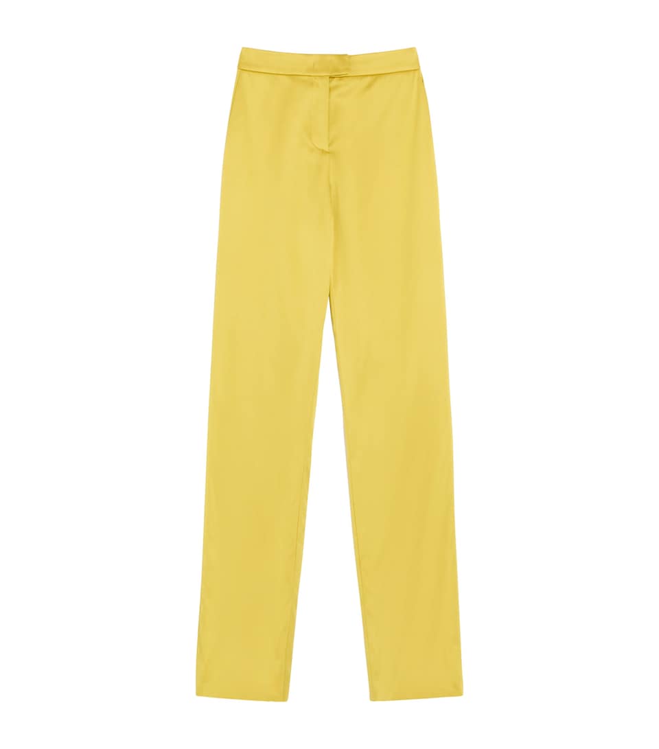 Silk-Blend Straight Trousers