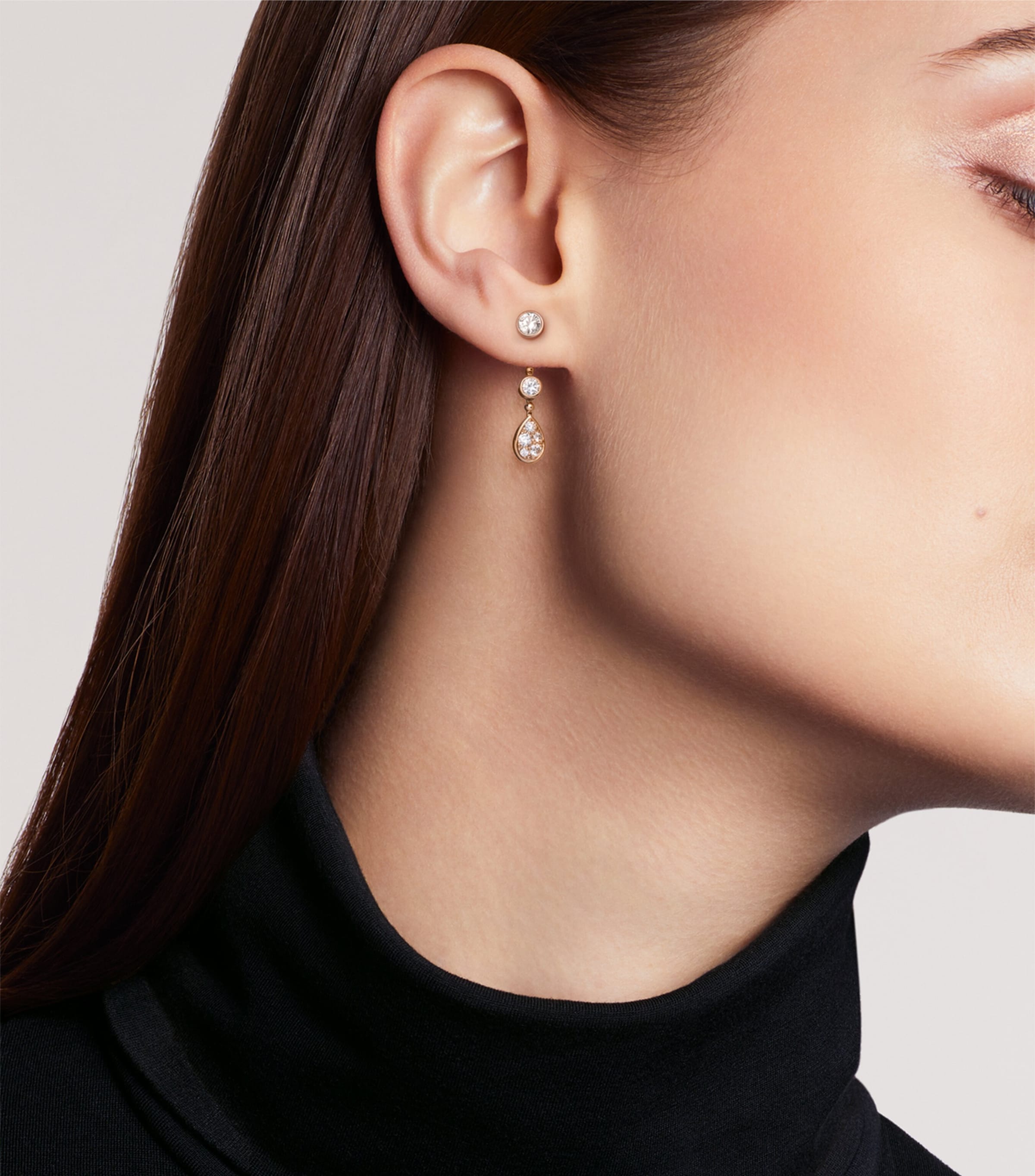 Beige Gold and Diamond N˚5 Transformable Earrings BEIGE Image 7