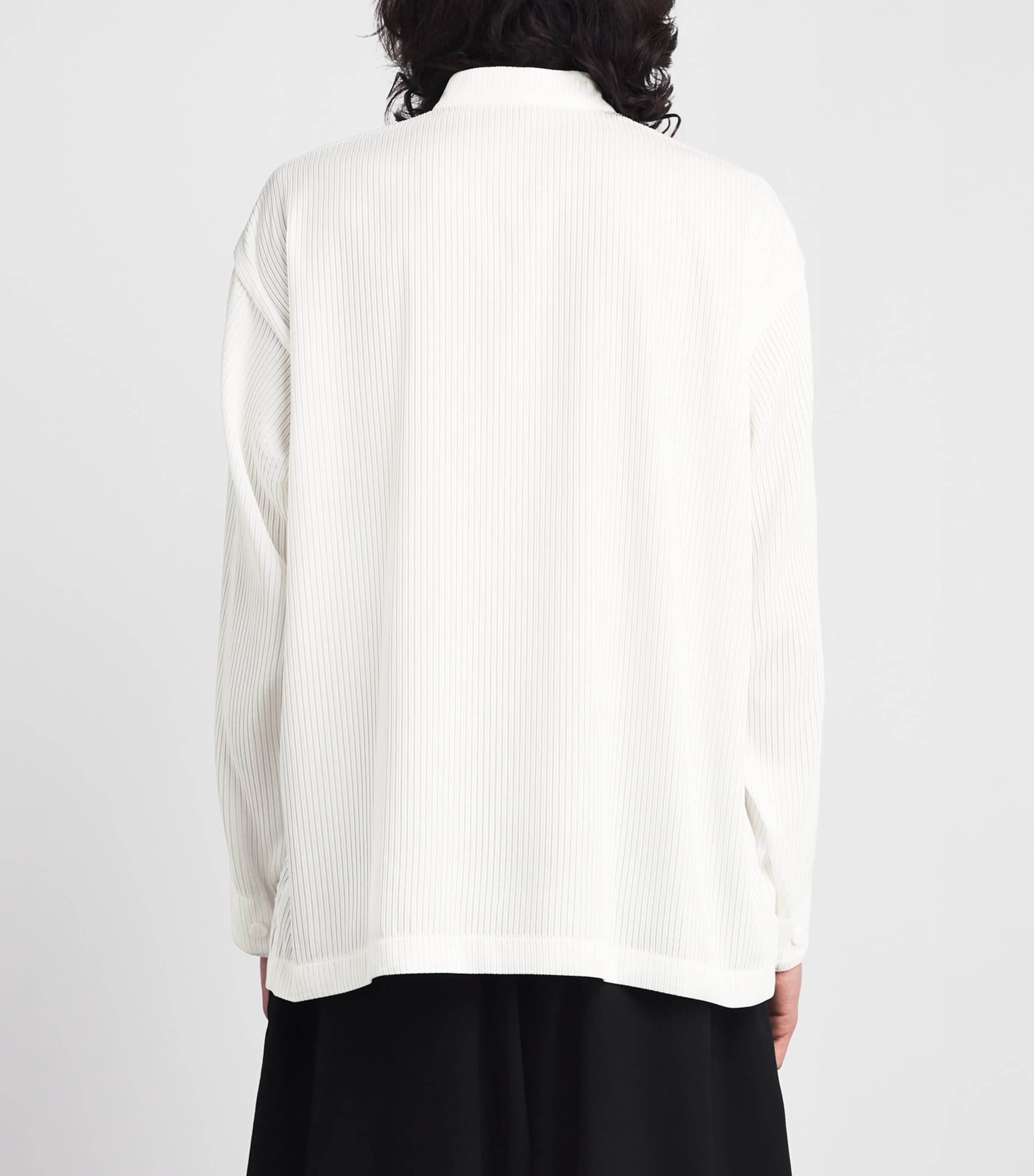 IM MEN Mens Pleated Shirt Off White Image 5