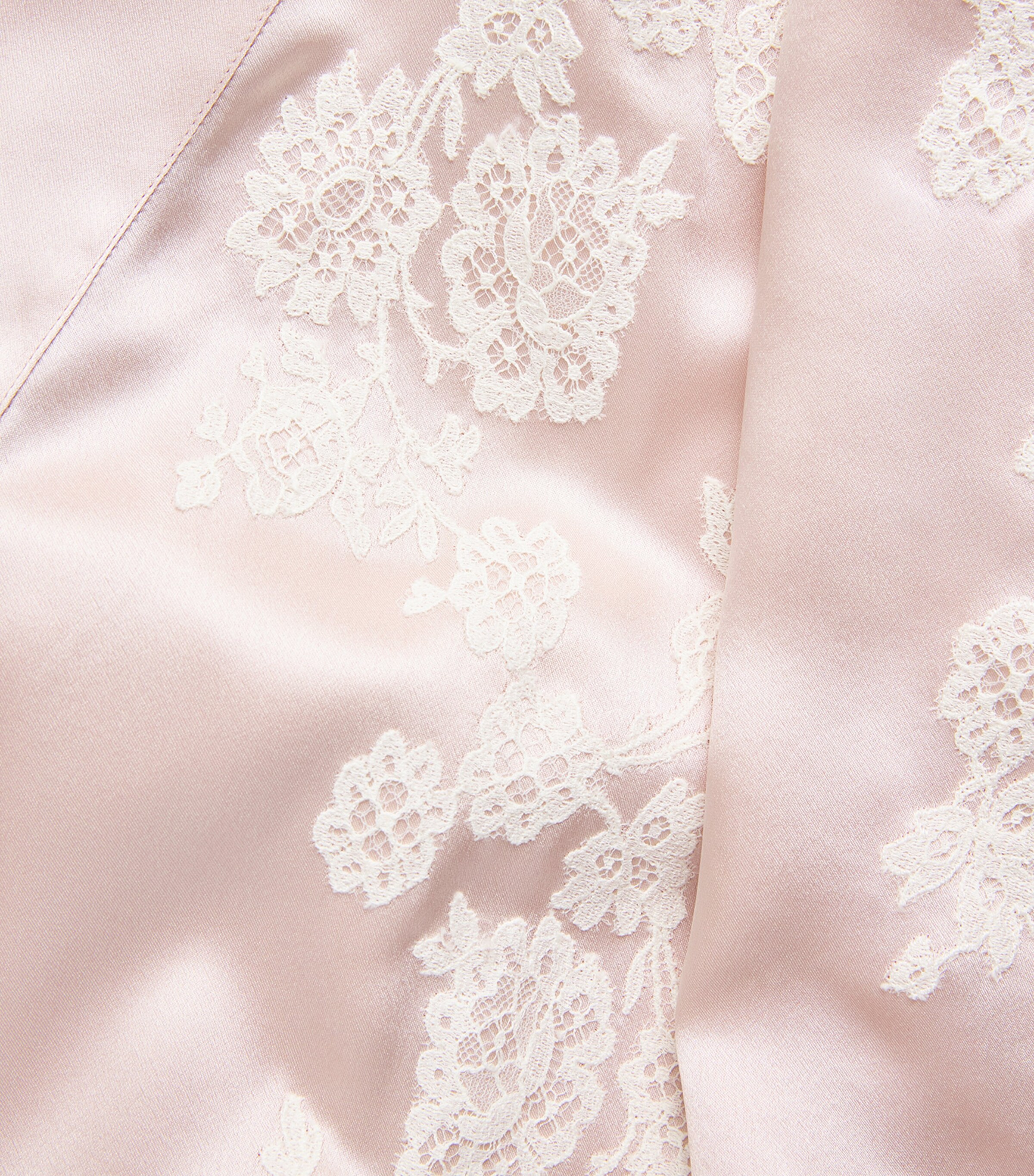 Carine Gilson Womens Silk Lace-Trim Julia Kimono Silverpink/naturel Image 6