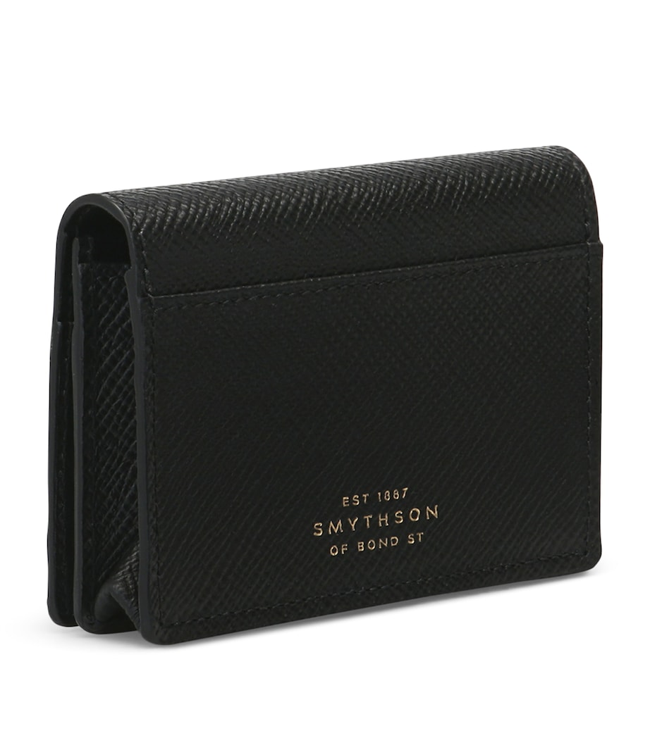 Leather Panama Folded Card Holder BLACK Image 2
