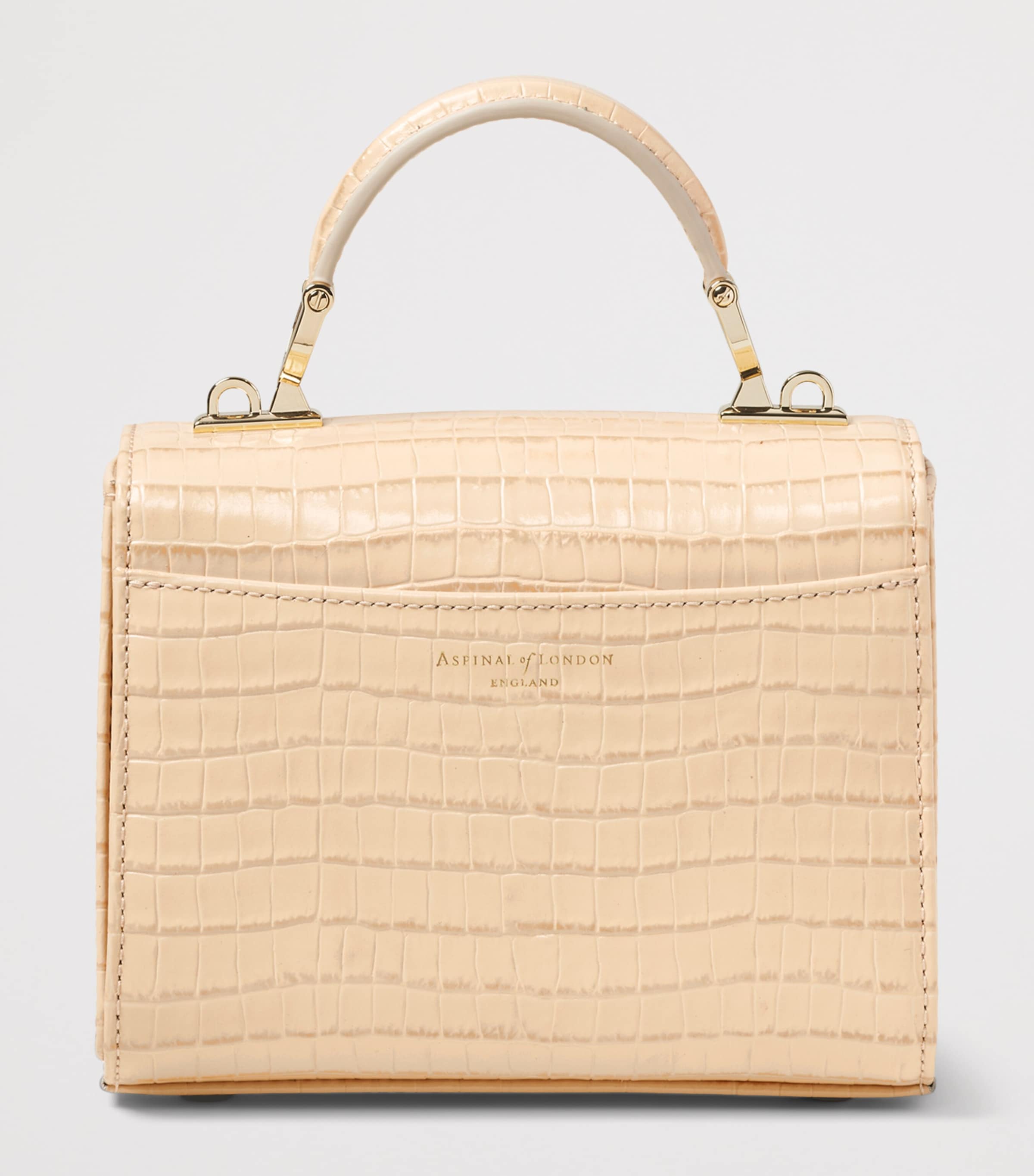 Aspinal Of London Mini Leather Mayfair Top-Handle Bag Buttermilk Image 4