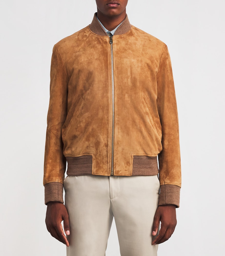 Suede Bomber Jacket 64A_CAMEL Image 3