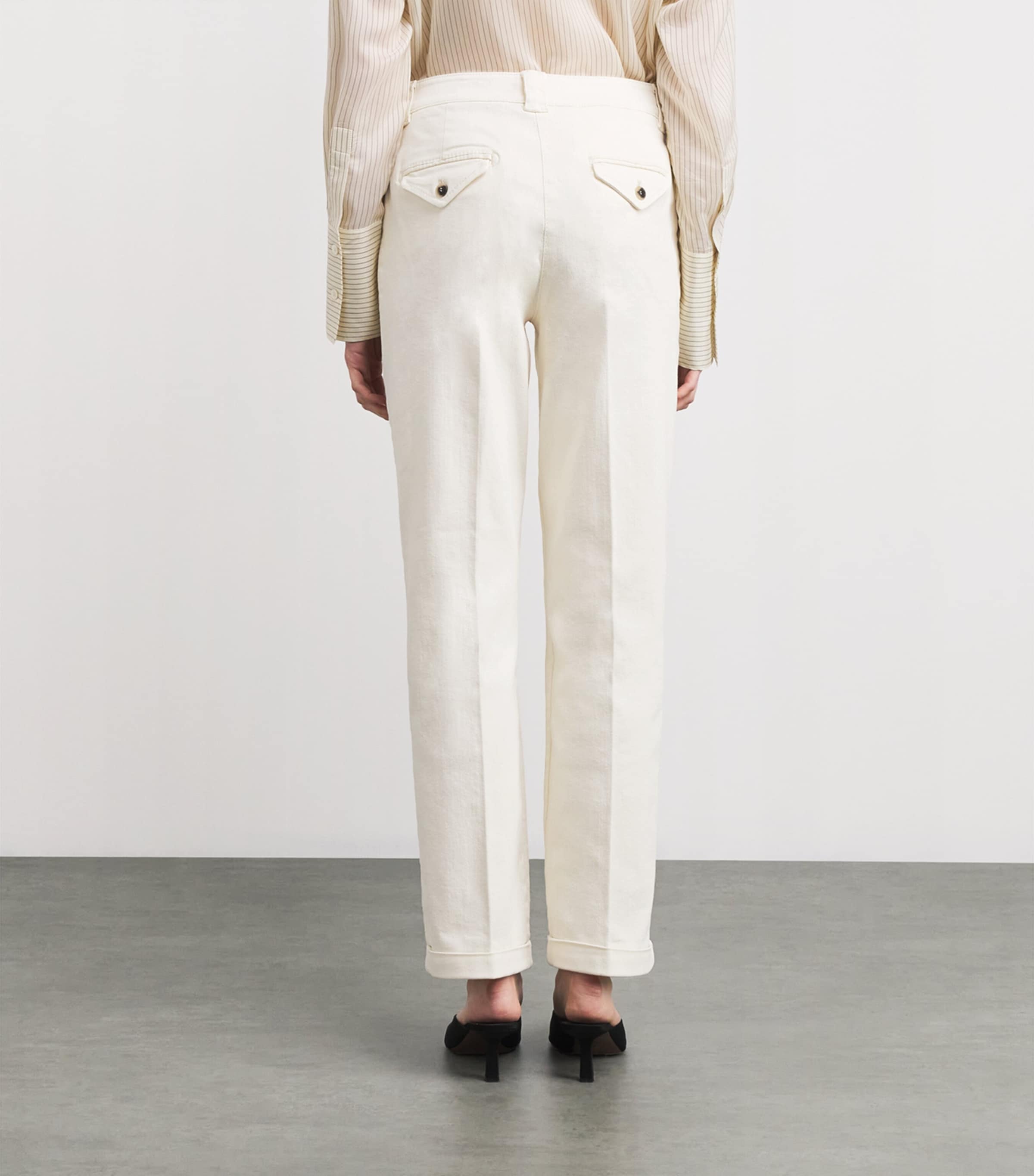 Cotton Tapered Chinos CREAM Image 4