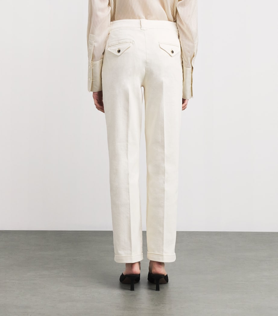 Cotton Tapered Chinos CREAM Image 4