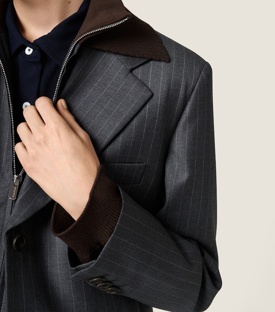 Wool Pinstripe Blazer F0480 Image 4