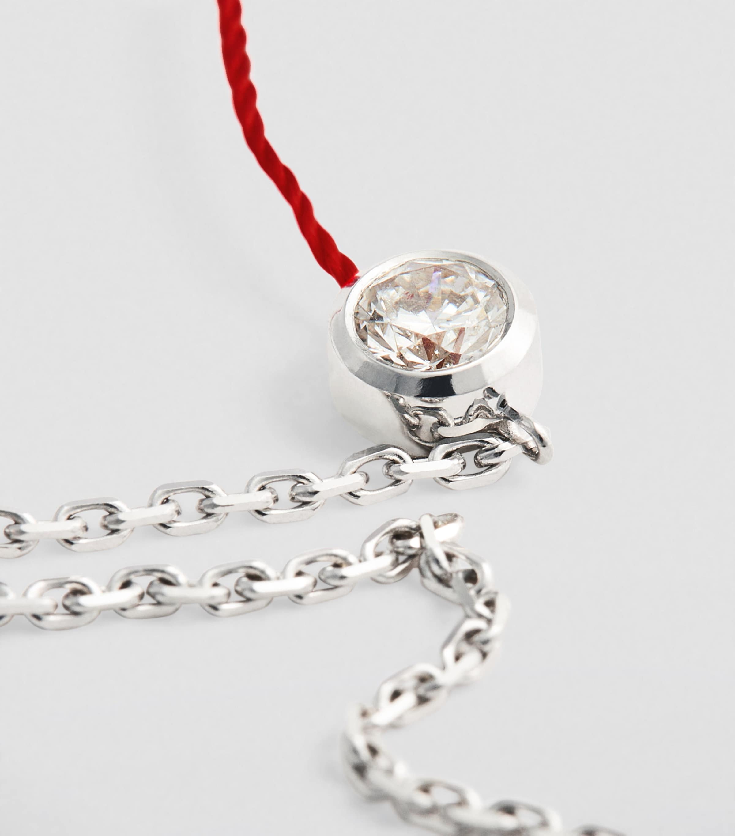 White Gold and Diamond So Pure Bracelet WG RED THREAD Image 5