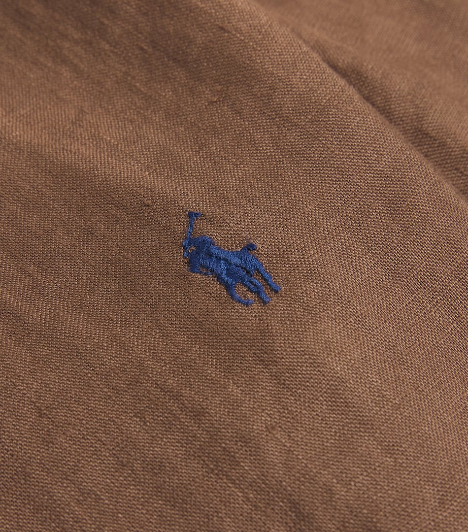 Polo Ralph Lauren Mens Linen Custom Fit Shirt Brown Image 5