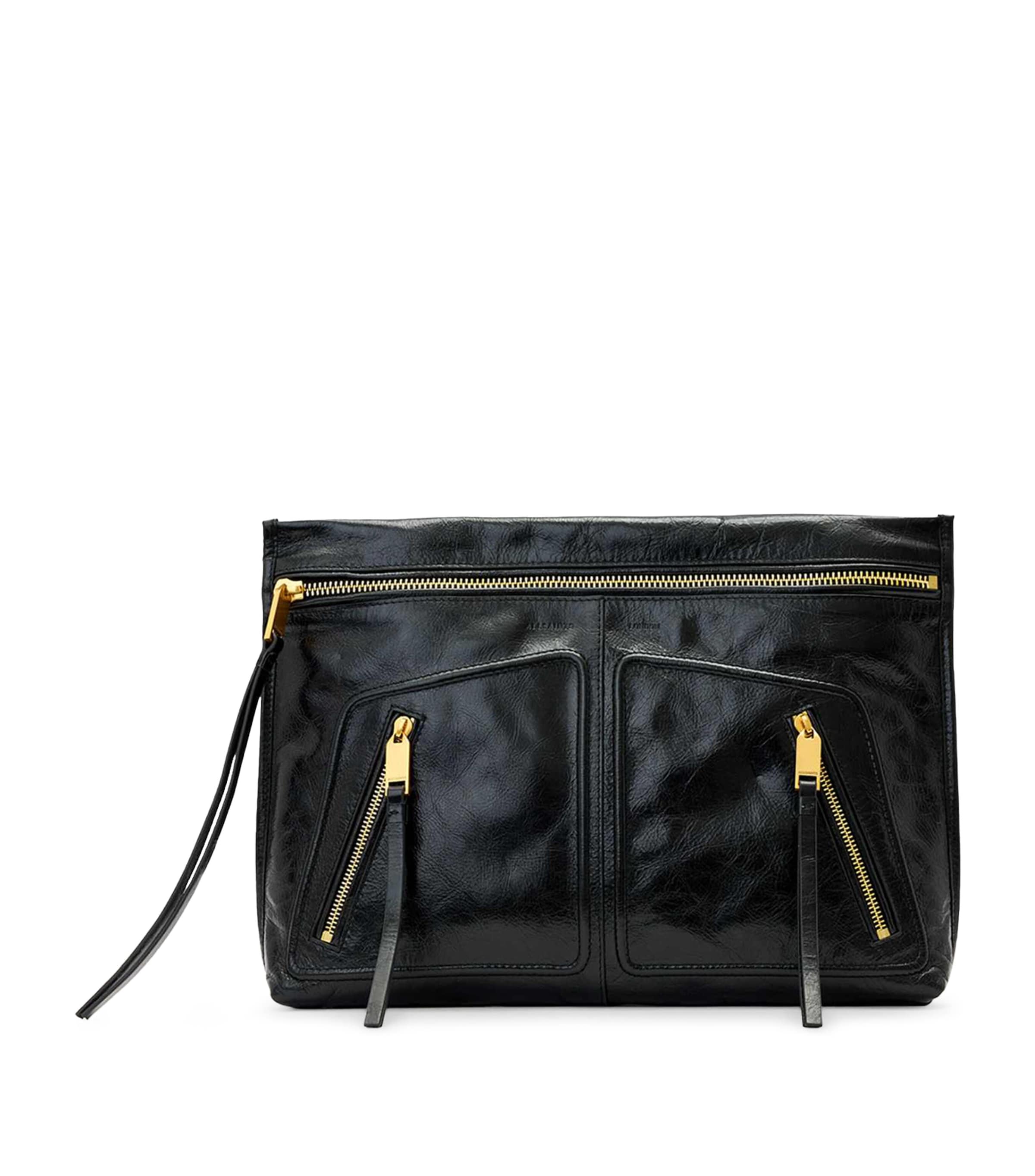 AllSaints Leather Jean Rey Pouch Black Image 1