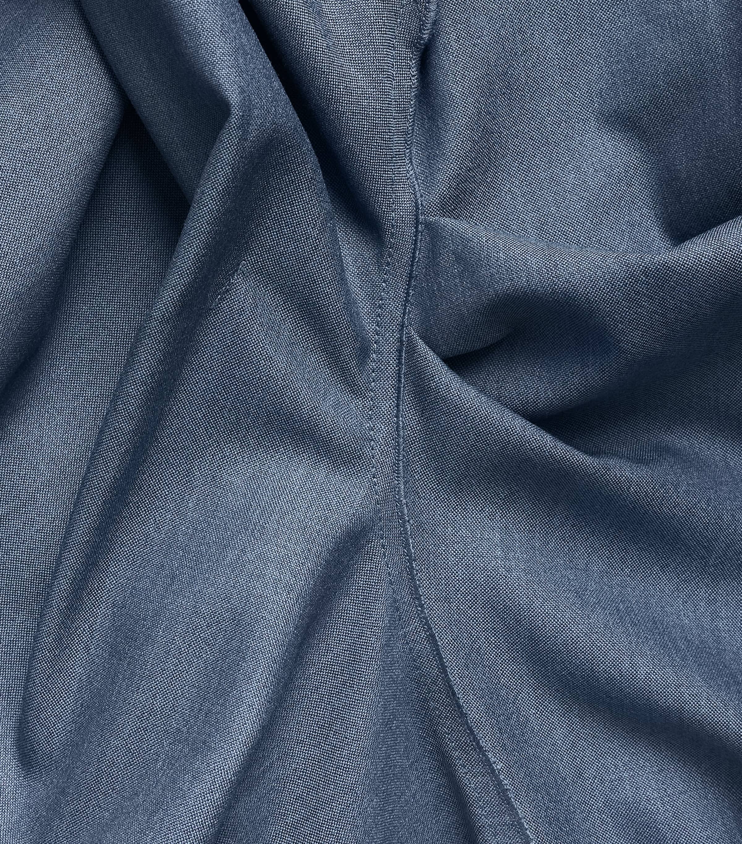 Victoria Beckham Womens Wool Draped Midi Dress Storm Blue Image 6