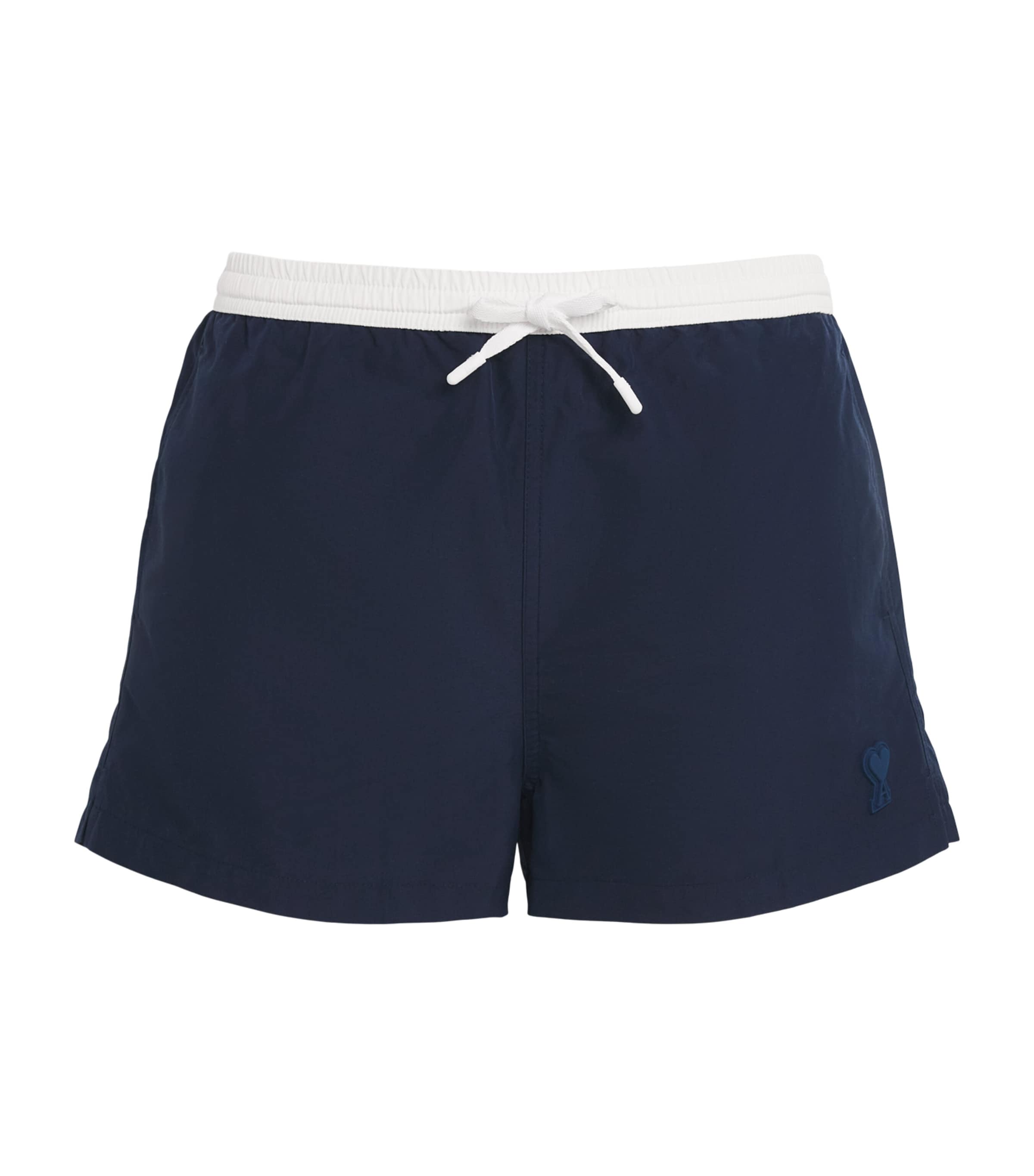 AMI Paris Logo Swim Shorts Encre/blnc Crme