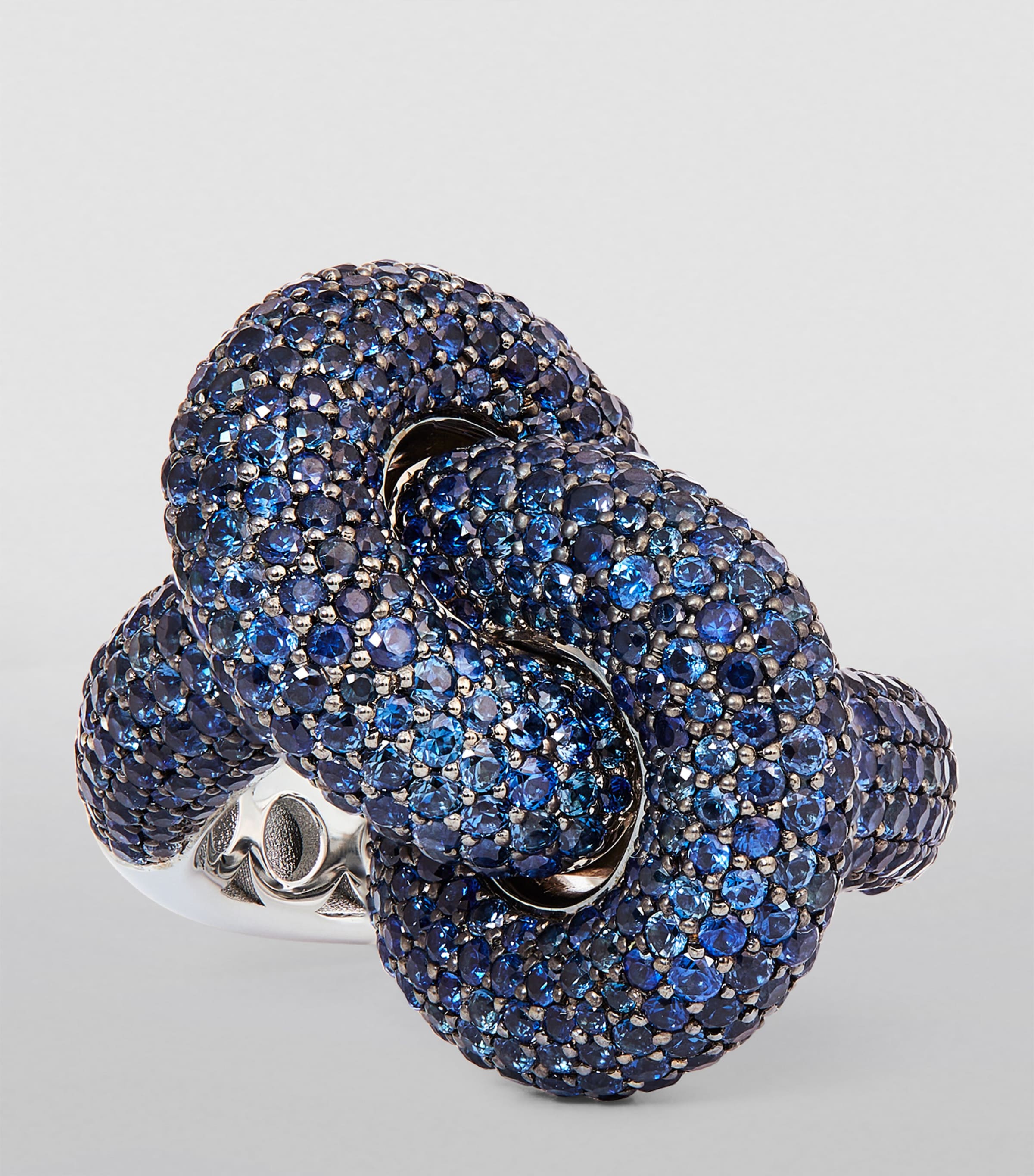 White Gold and Sapphire The Legacy Knot Ring (Size 53) WHITE GOLD Image 3