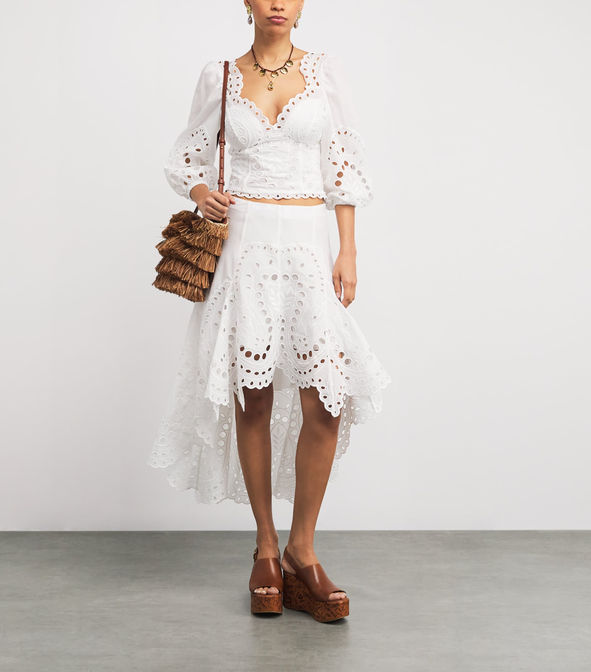 Cotton-Blend Bass Corset Top WHITE SEALACE Image 2