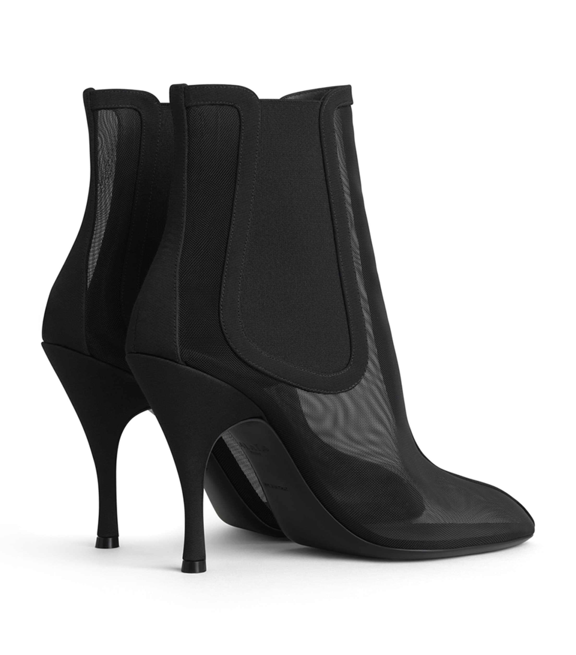 Alaïa Meshed Heeled Chelsea Boots 100 Black Image 3