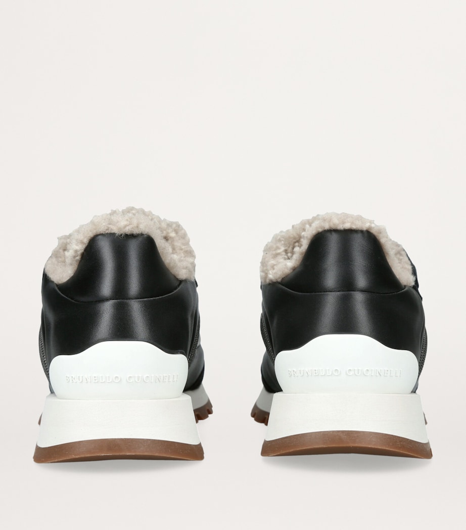 Shearling-Lined Sneakers BLACK Image 2