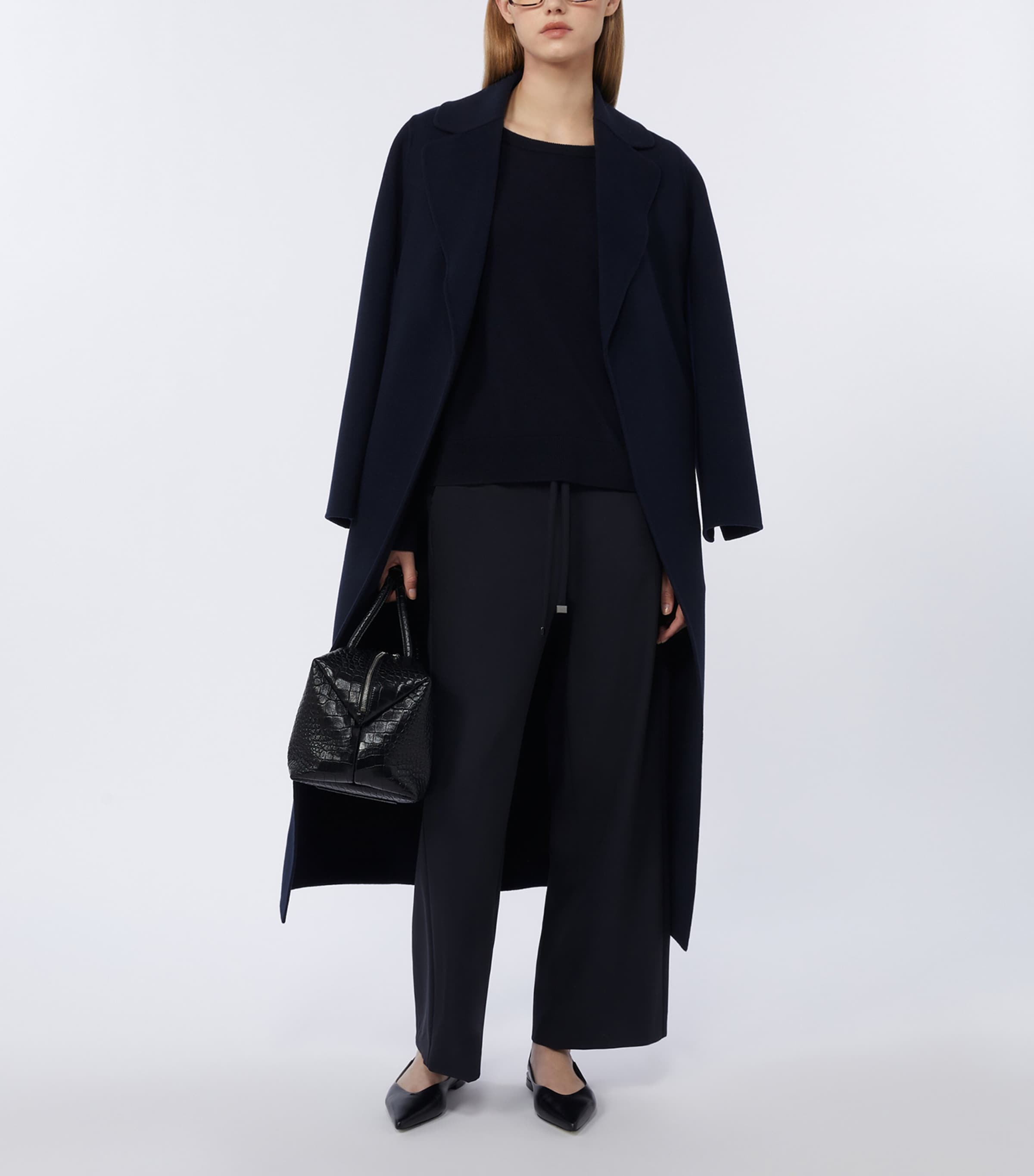 Max Mara Womens Wool Gabardine Cropped Trousers Ultramarine Image 2