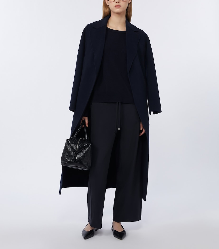 Max Mara Womens Wool Gabardine Cropped Trousers Ultramarine Image 2