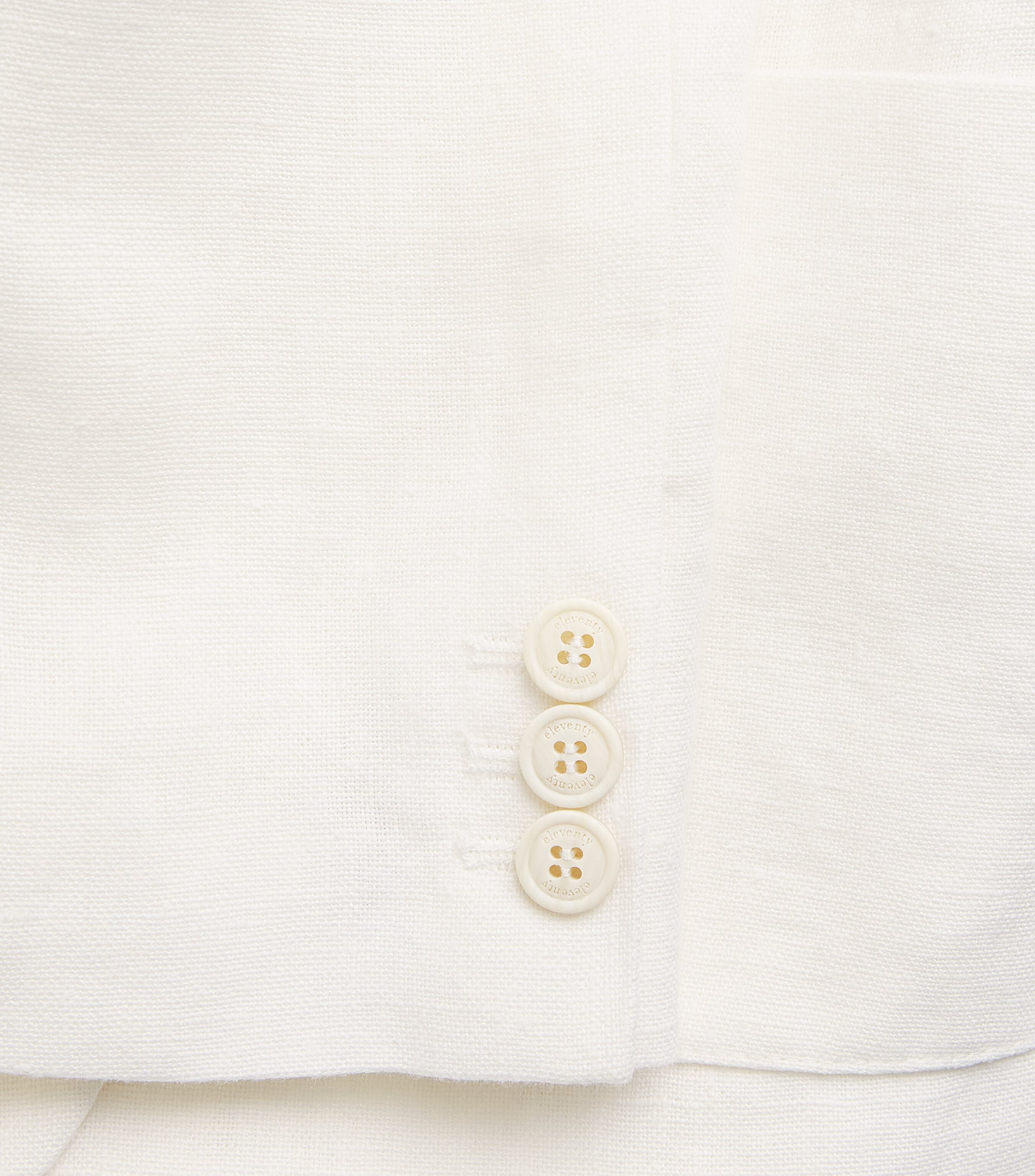 Eleventy Womens Linen Single-Breasted Blazer Bianco Image 6