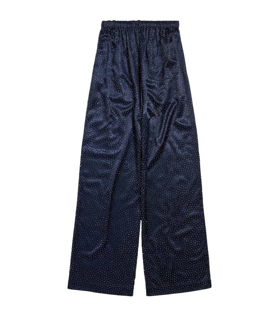 Balenciaga Womens Embellished Wide-Leg Trousers Image 2