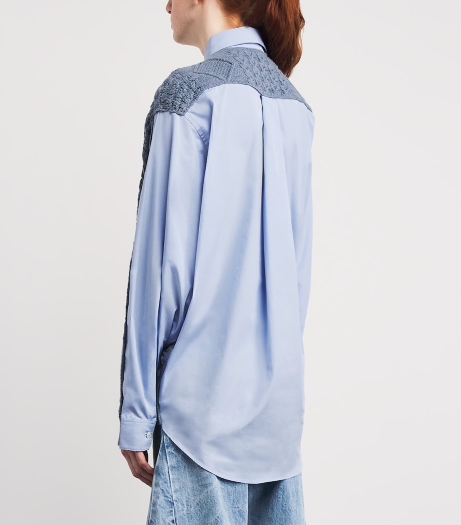 Wool Hybrid Shirt-Cardigan 1405 BLUE/GREY Image 4