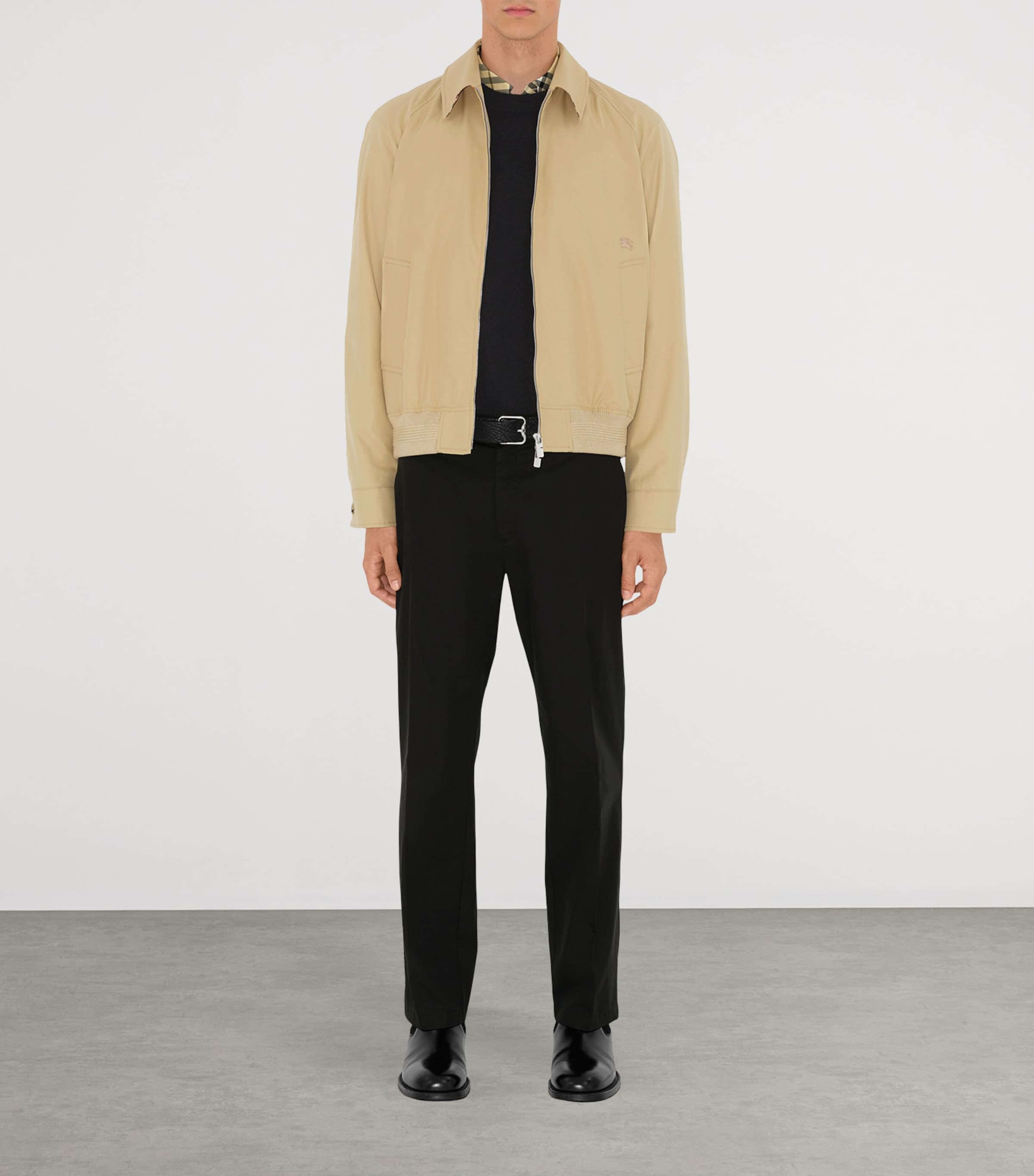 Burberry Beige Cotton Gabardine Chester Harrington Jacket