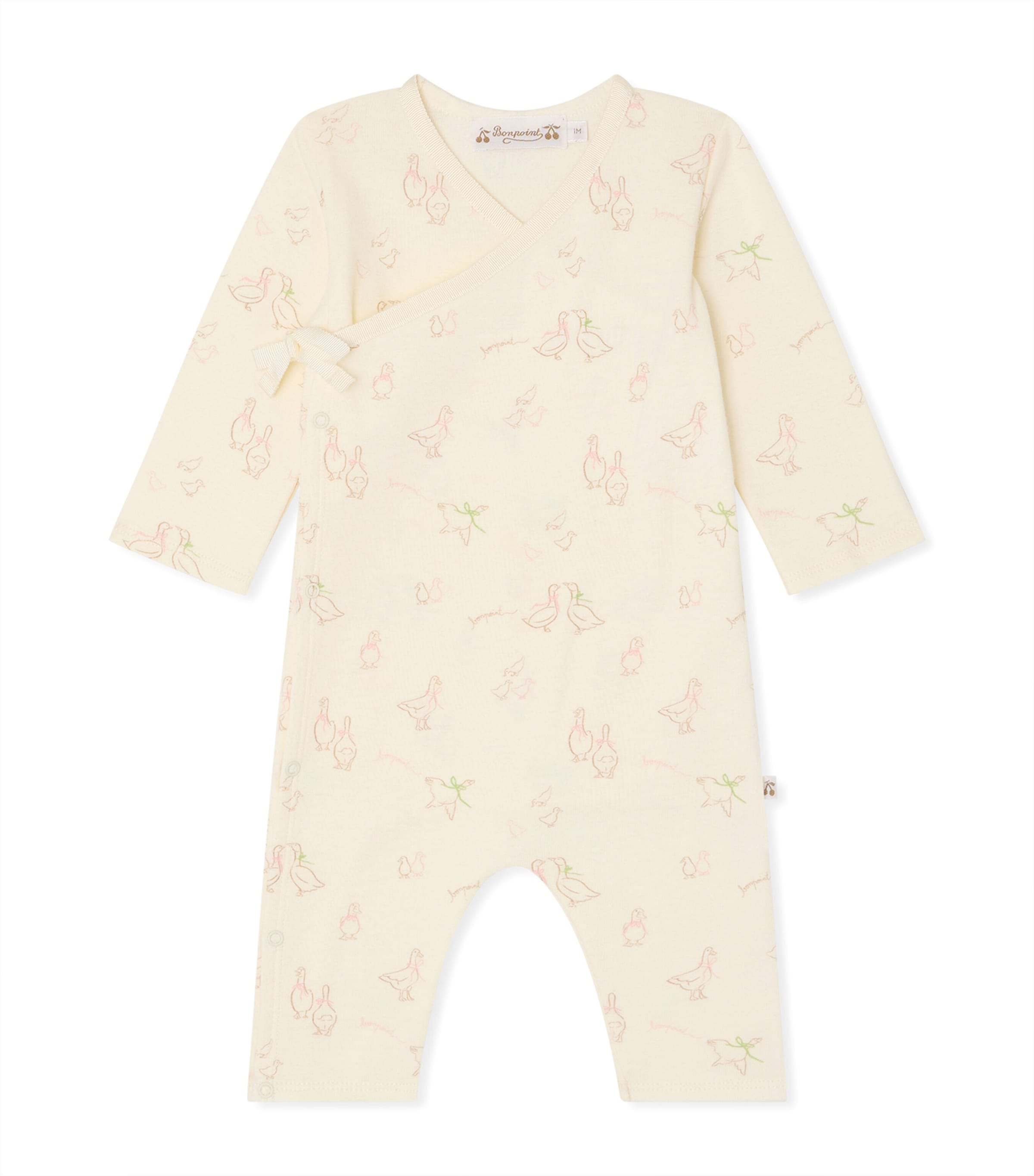 Bonpoint Cotton Bow All-In-One (1-18 Months) Blanc Lait Image 1