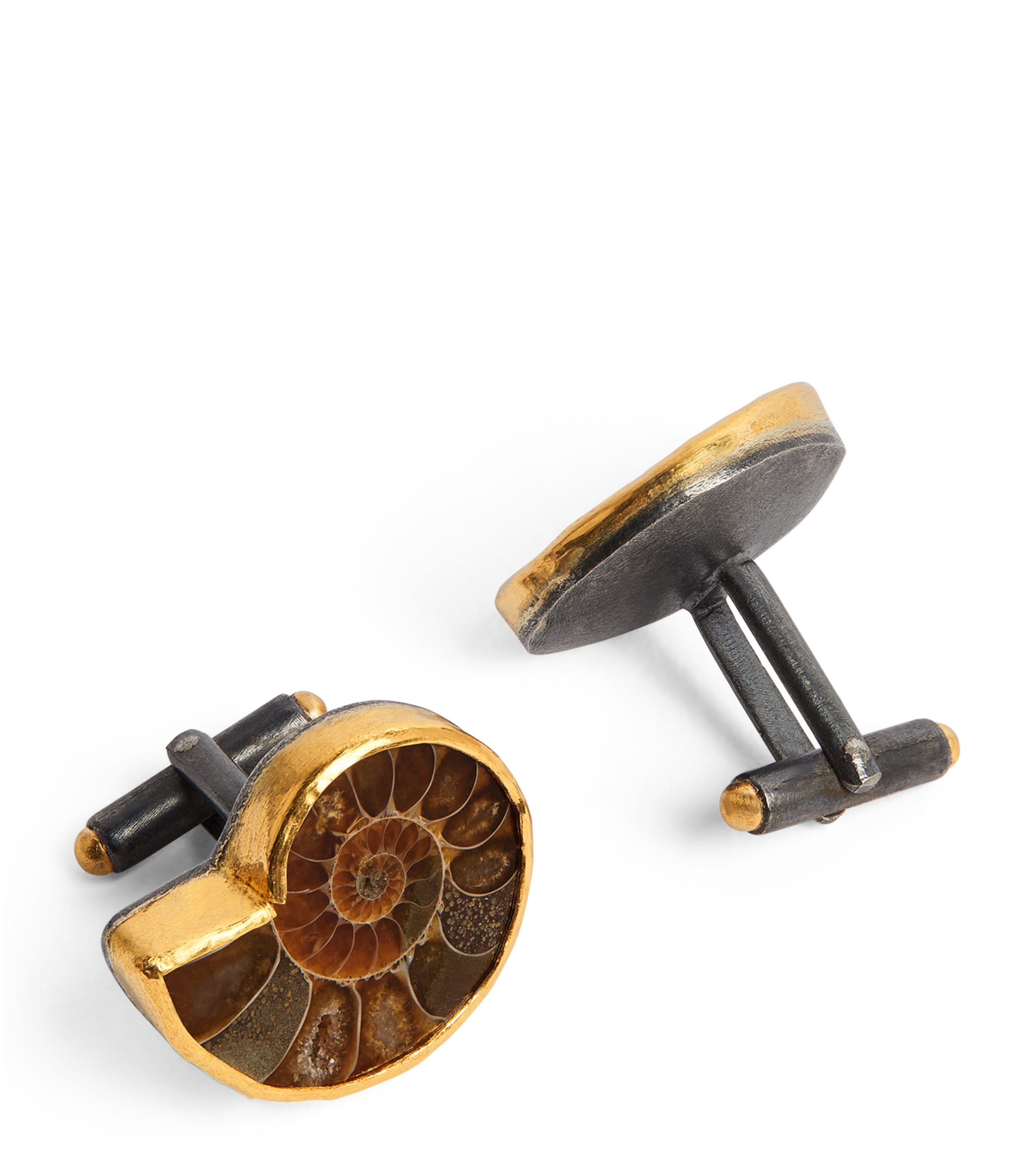 Brooski Gold And Fossil Cufflinks