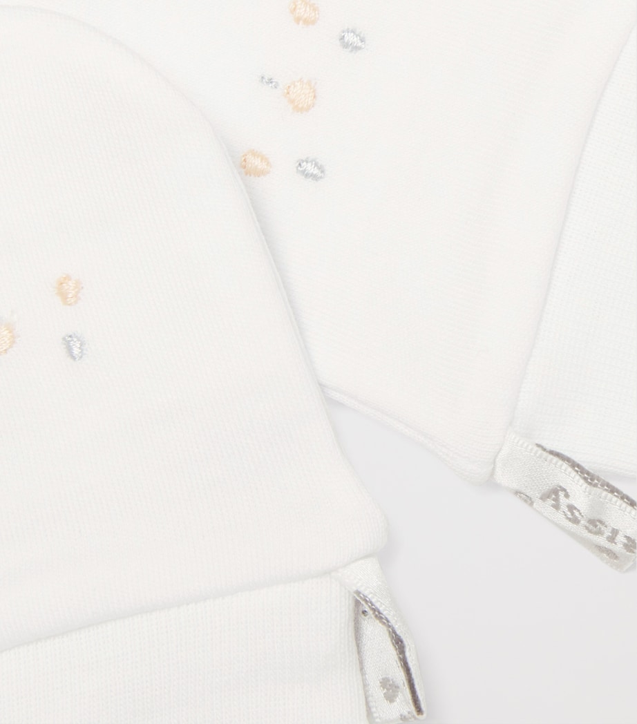 Pima Cotton Teddy Bear Time Mittens K100WHITE Image 2