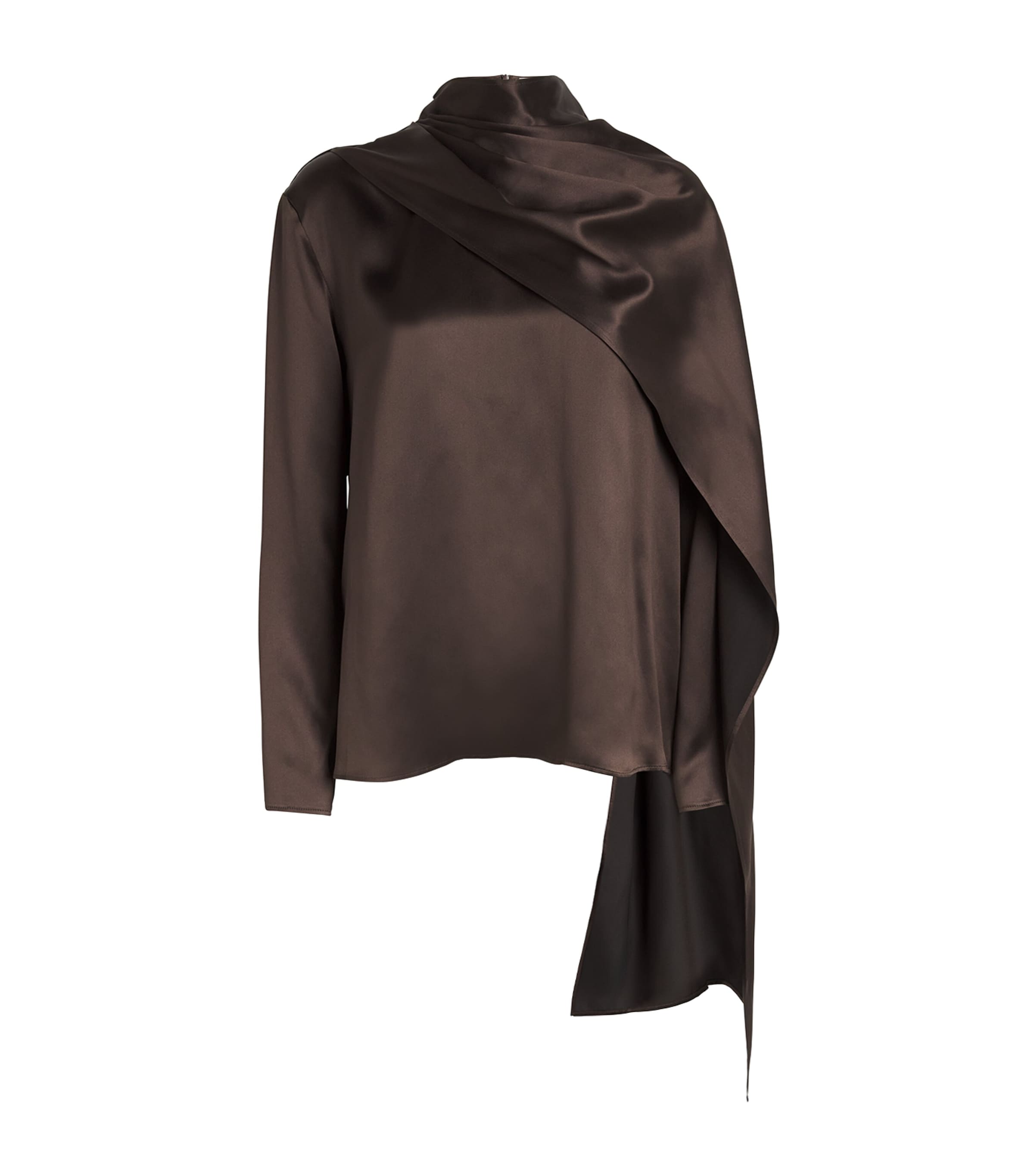 MAGDA BUTRYM SILK DRAPED BLOUSE 