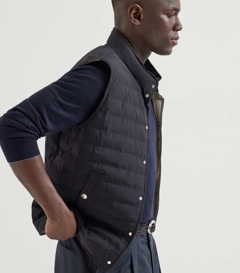 Brunello Cucinelli Mens Bonded Taffeta Down Gilet Image 4