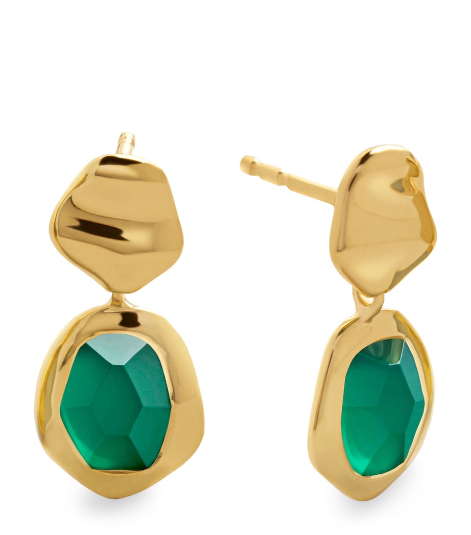 Monica Vinader Gold Vermeil and Onyx Odyssey Earrings Gold Vermeil Image 1
